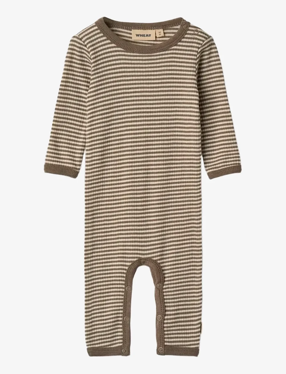 Wheat - Wool Jumpsuit L/S Haven - langärmelig - wood stripe - 0