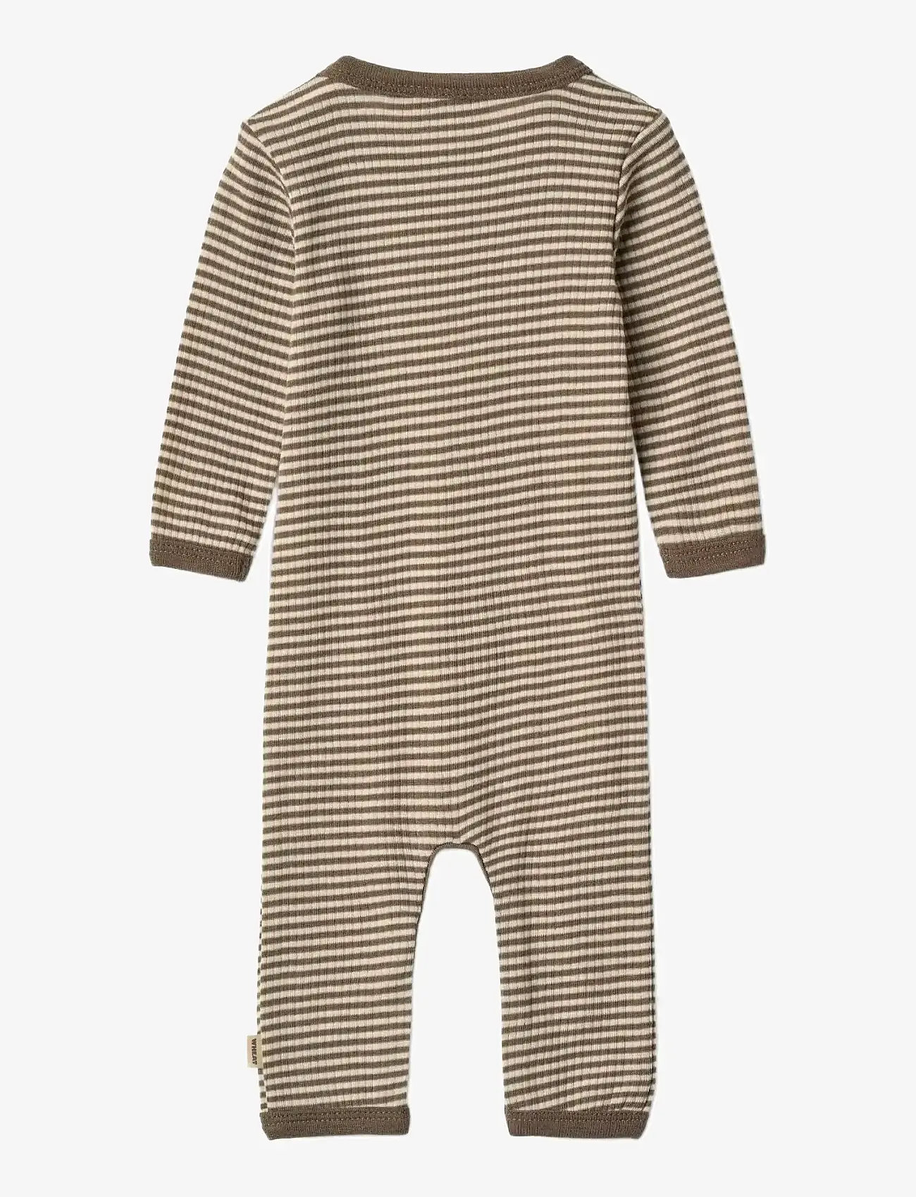 Wheat - Wool Jumpsuit L/S Haven - wood stripe - 1