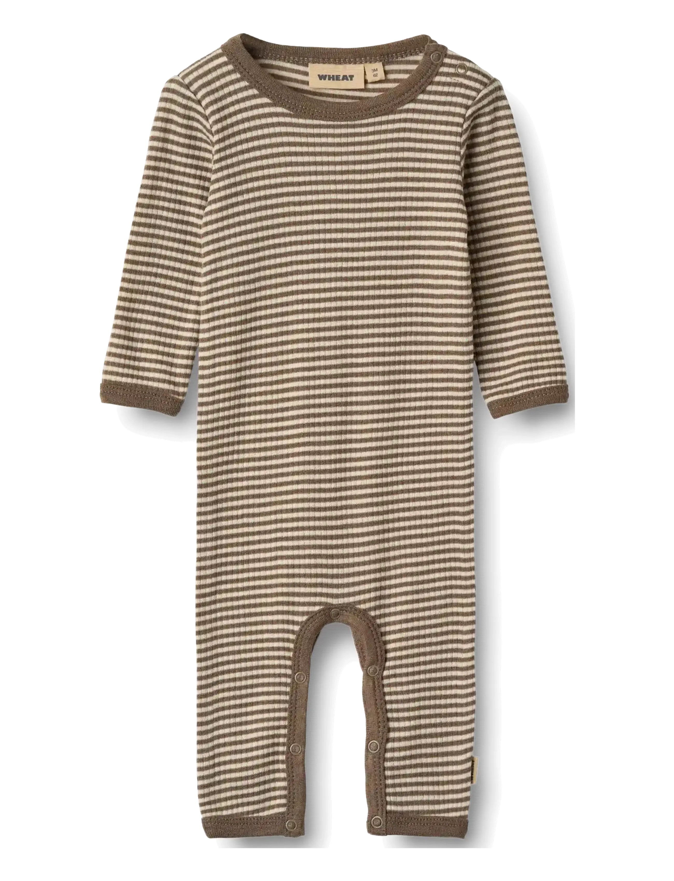 Wheat Wool Jumpsuit Haven - Jumpsuits - WOOD STRIPE / brown