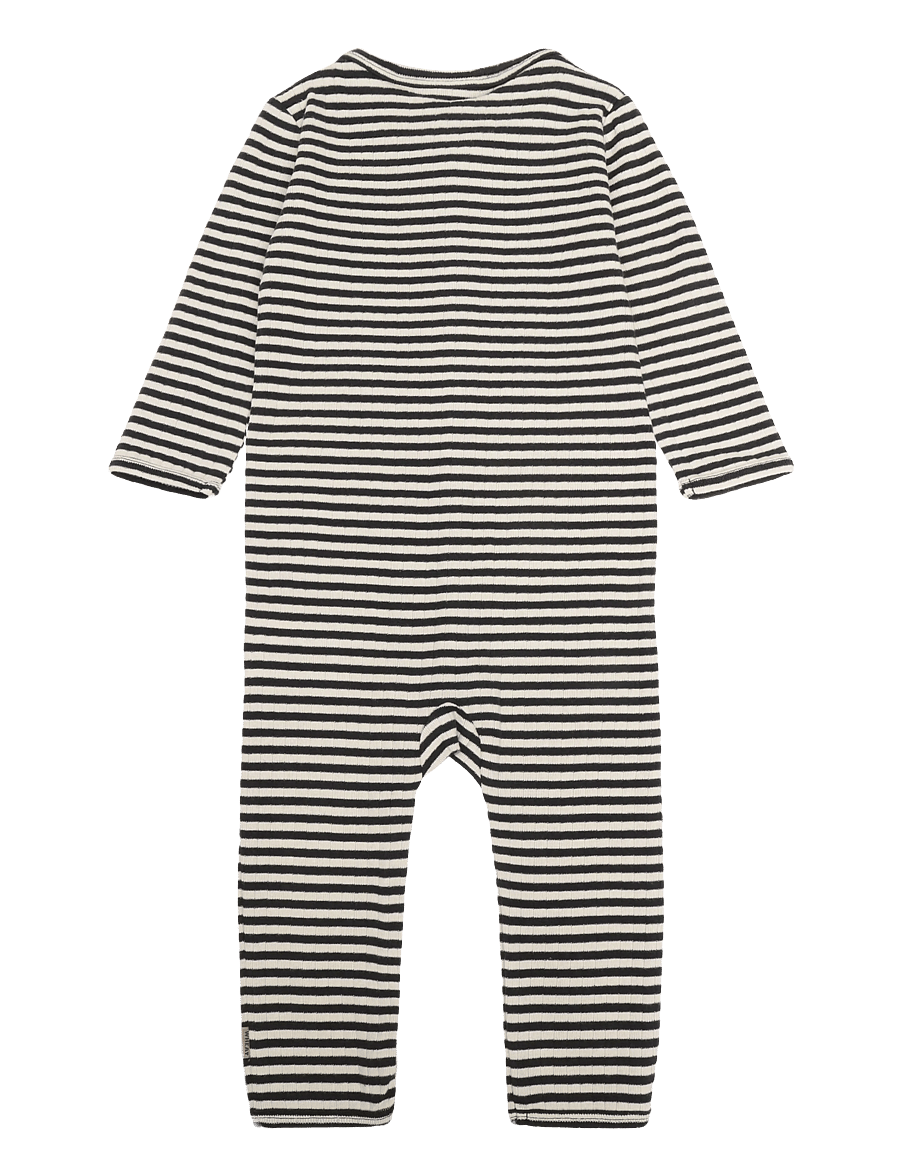 Wheat - Jumpsuit L/S Dusty - jumpsuits - navy rib stripe - 1