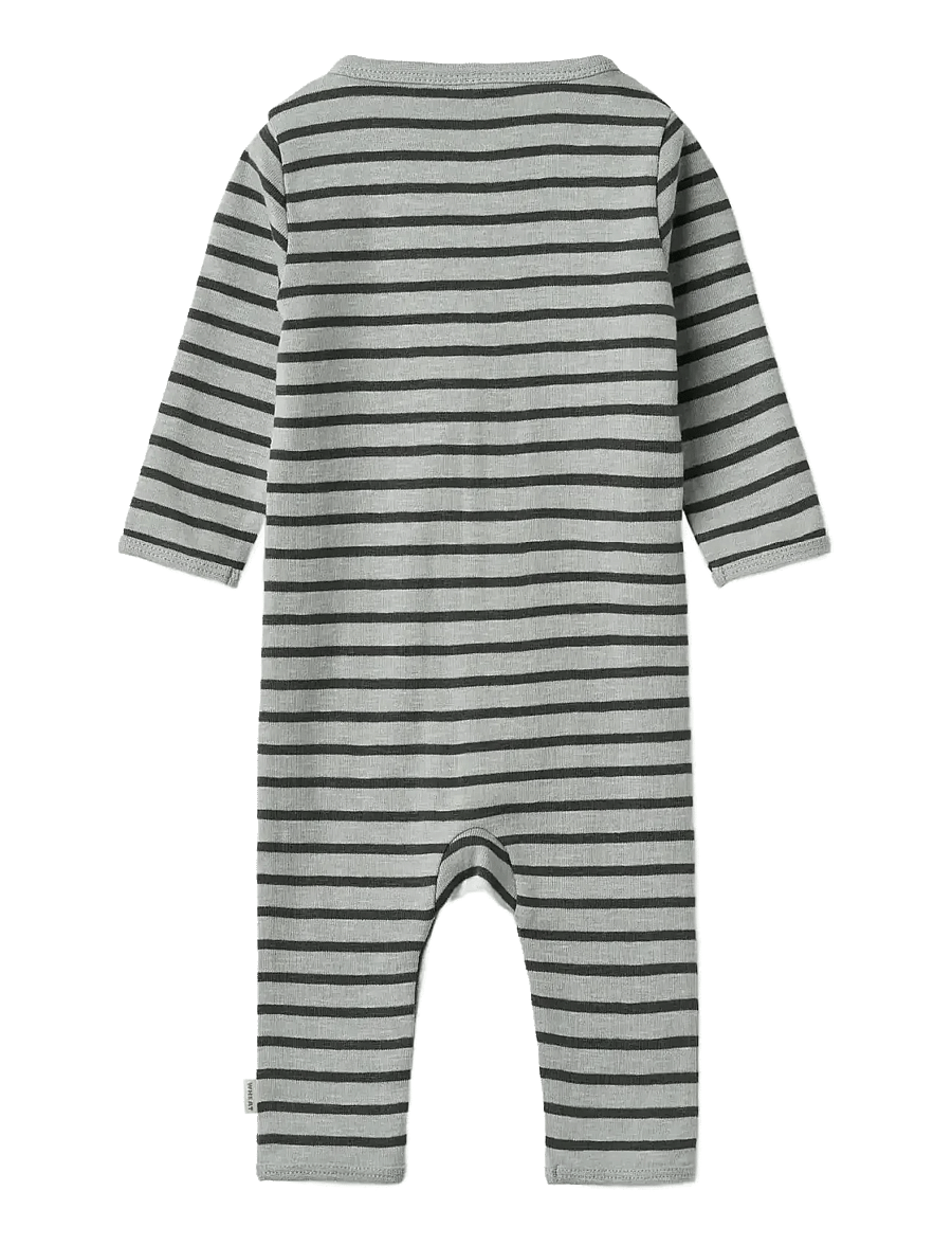 Wheat - Jumpsuit L/S Dusty - langærmede heldragter - soft blue stripe - 1