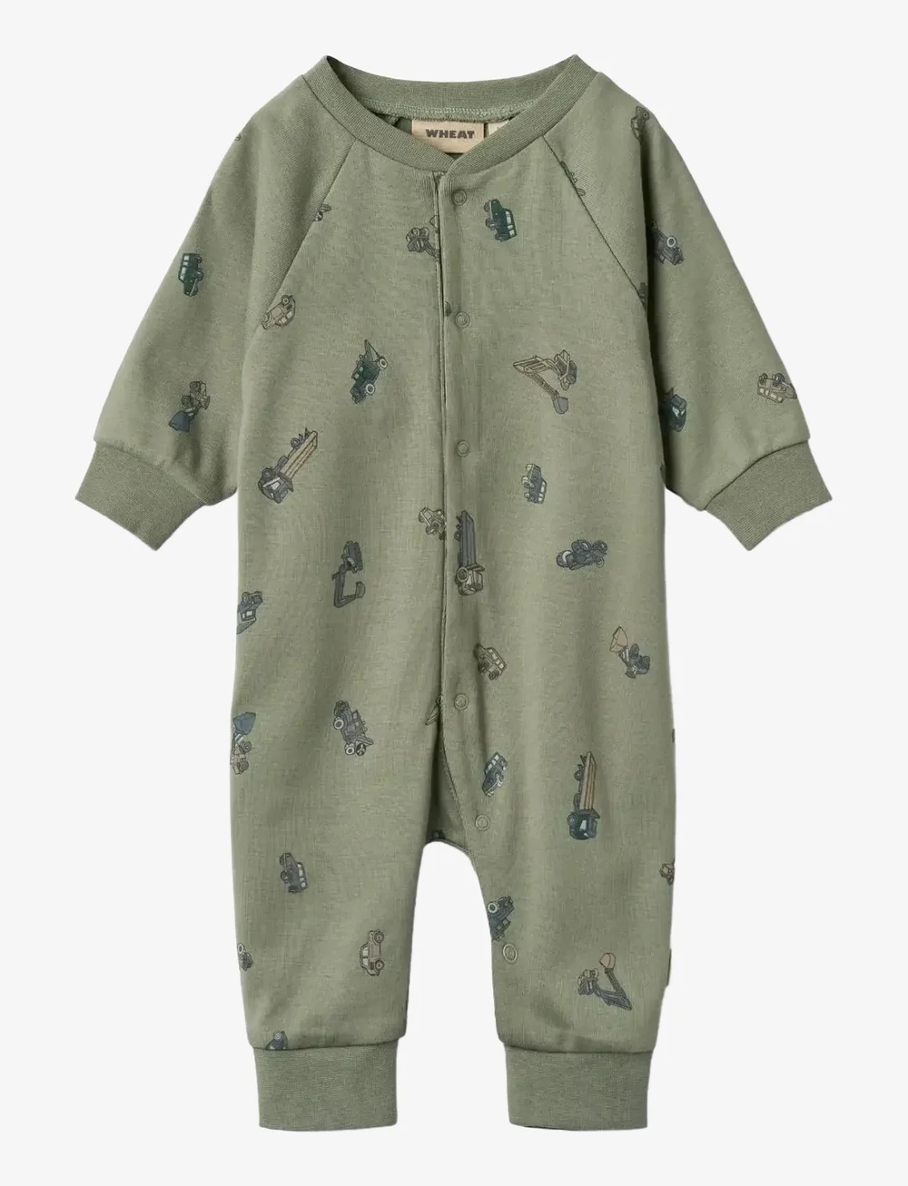 Wheat - Jumpsuit L/S Lou - langärmelig - dusty green cars - 0