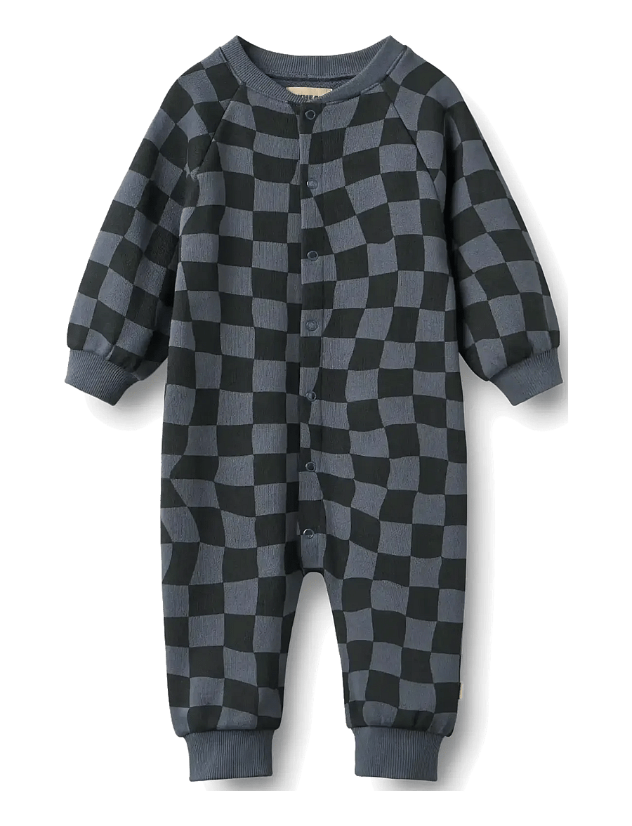Wheat - Jumpsuit L/S Lilo - jumpsuits - navy blue check - 0
