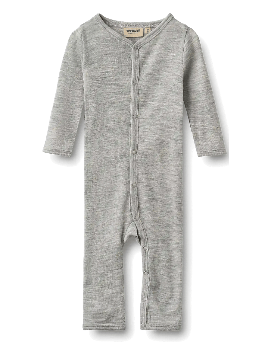 Wheat - Wool Jumpsuit Dusty - jumpsuits - melange grey - 0