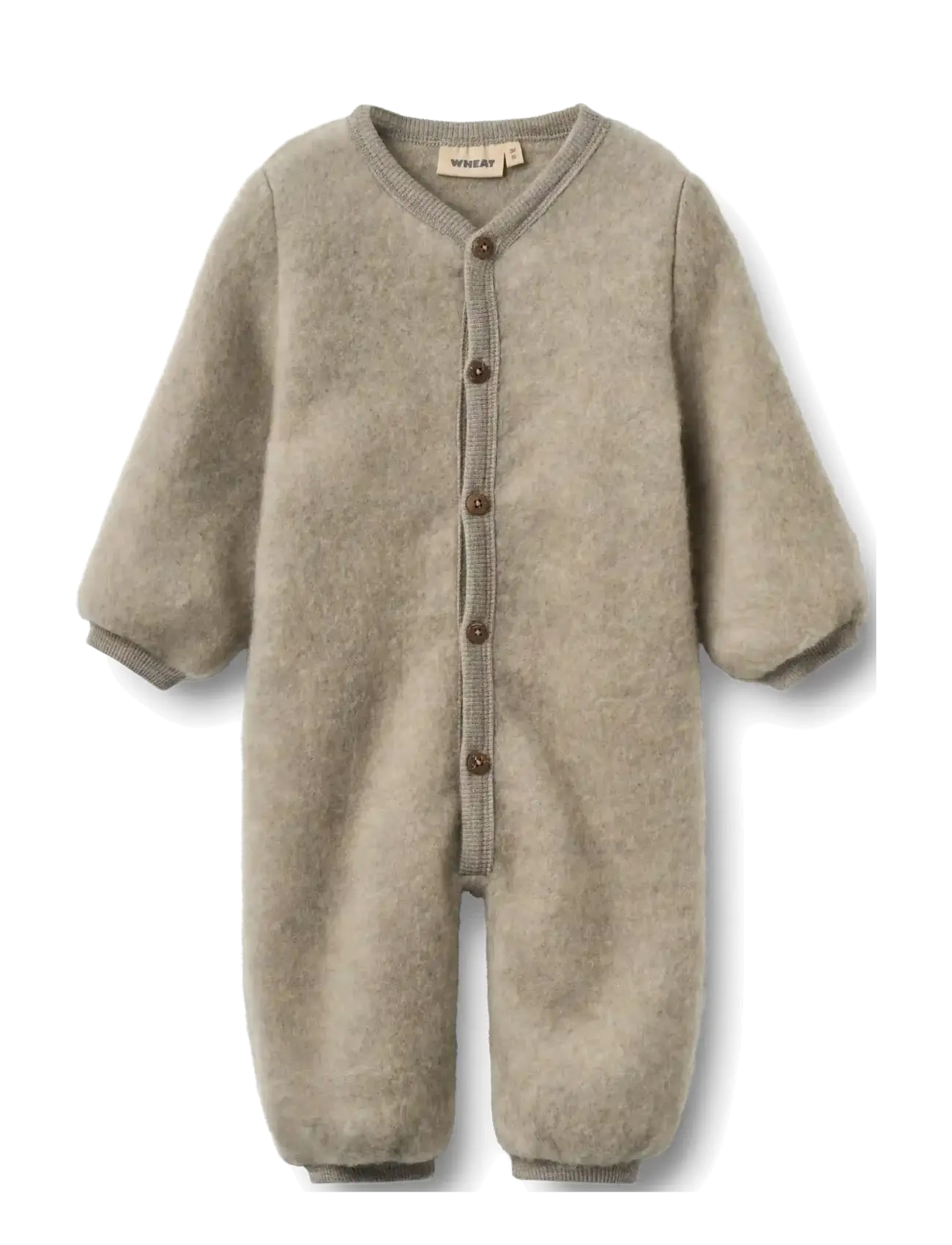 Wheat Wool fleece suit Levi - Jumpsuits - KHAKI MELANGE / khaki/green