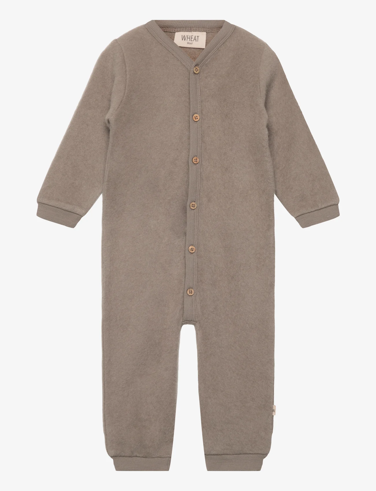 Wheat - Wool Fleece Jumpsuit - kombinezonai - grey stone - 0