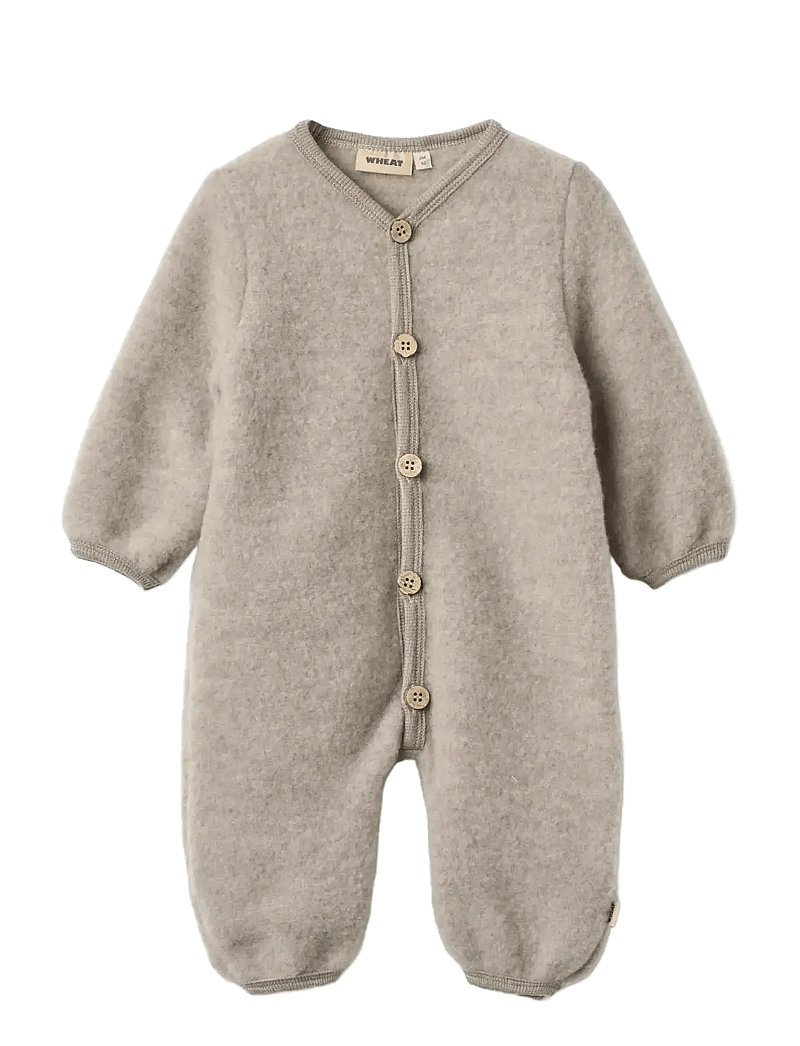 Wheat - Wool Feece Suit Levi - fleece sæt - khaki melange - 0