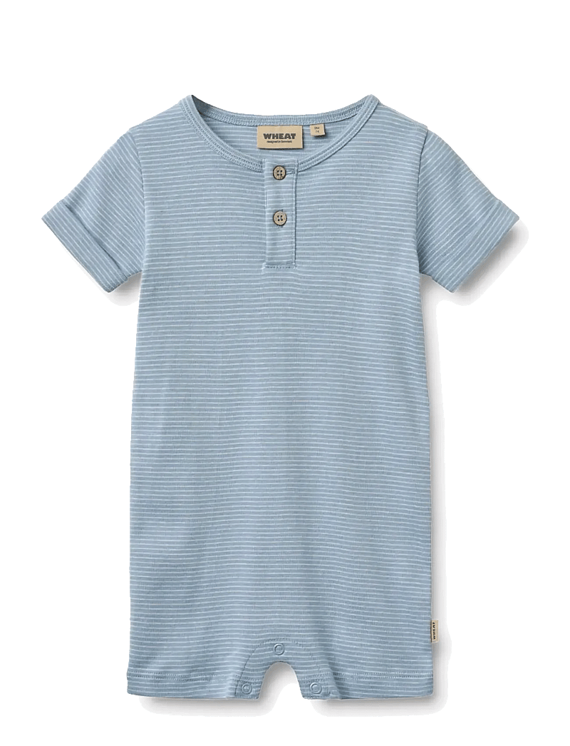 Wheat - Jumpsuit S/S Alfred - kortærmede heldragter - faded blue stripe - 0
