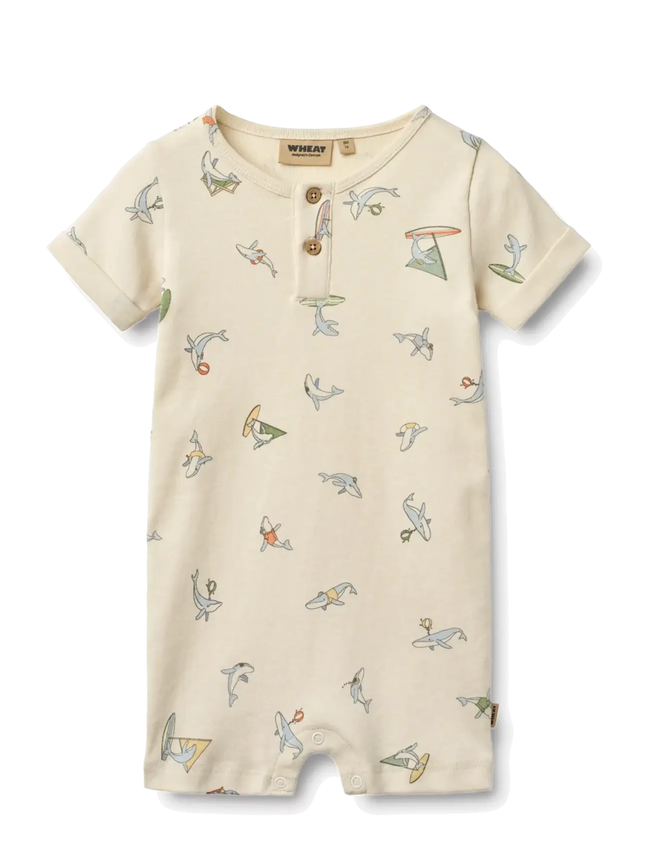 Wheat Jumpsuit S/S Alfred - Bodysuits - WHALE FRIENDS / cream