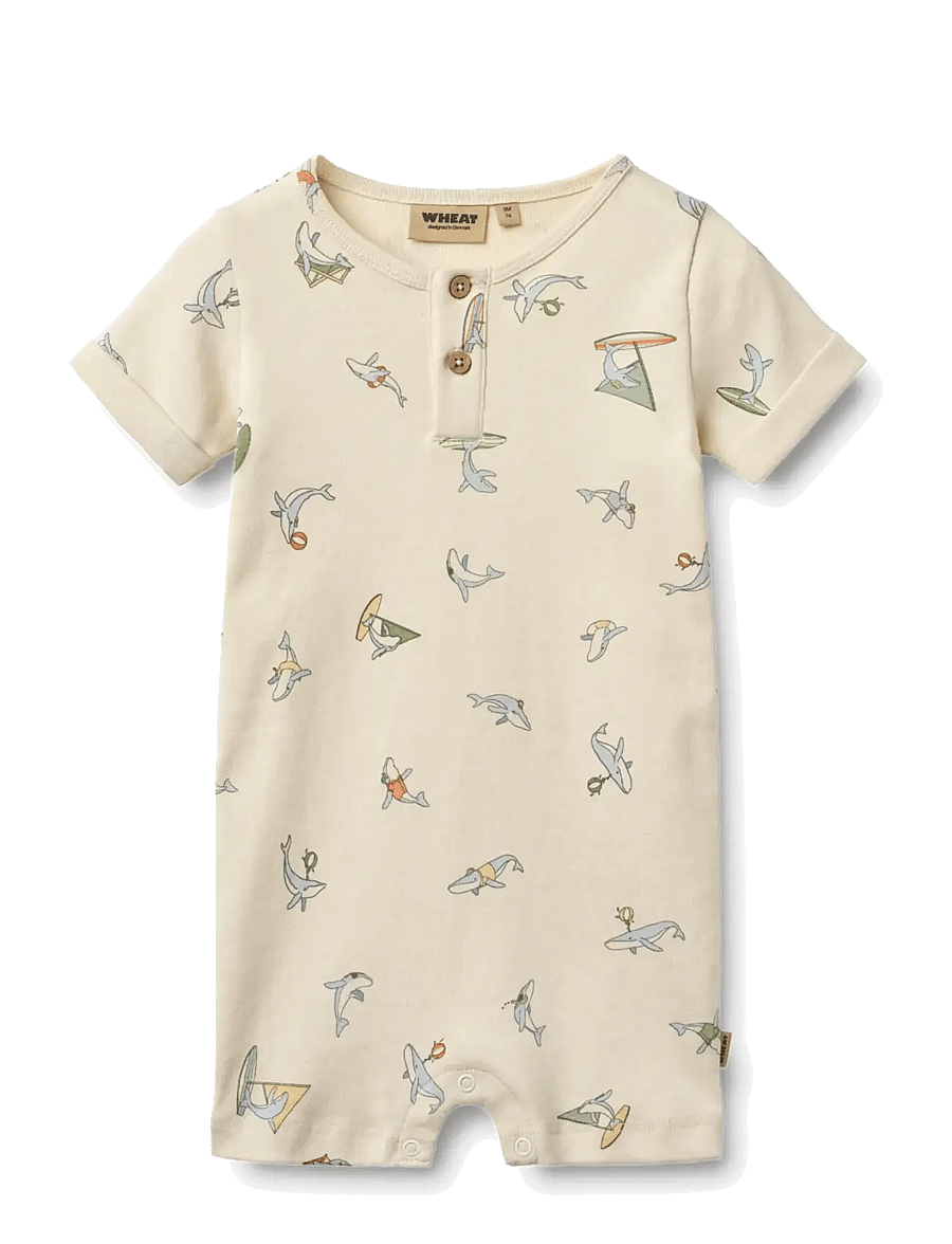 Wheat - Jumpsuit S/S Alfred - kurzärmelig - whale friends - 0