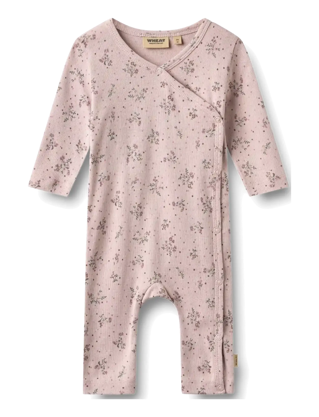 Wheat Wrapsuit L/S Everest - Imik  44-92 - LILAC FLOWERS / pink/rose