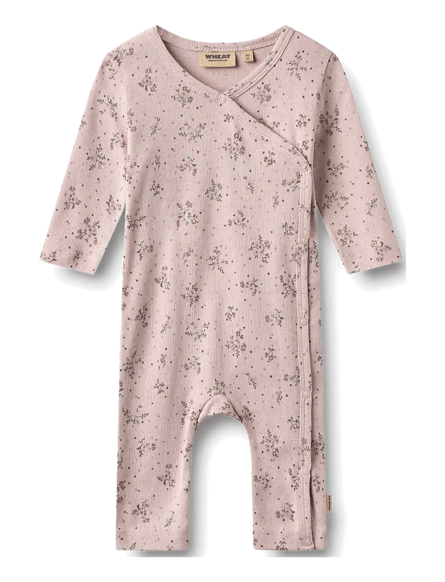 Wheat - Wrapsuit L/S Everest - kombinesoonid - lilac flowers - 1