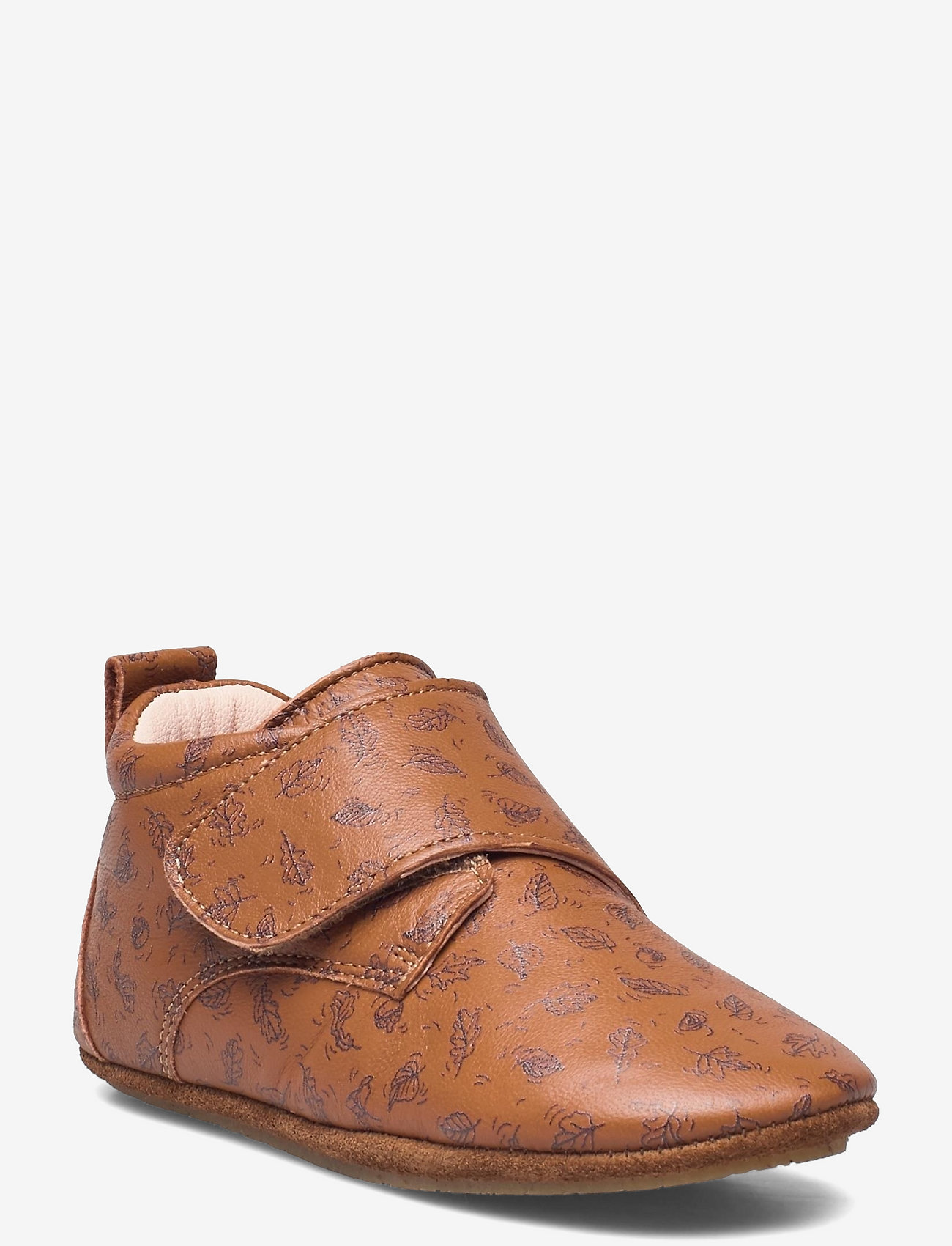 Wheat - Dakota Print Indoor Shoe - cognac leaves - 0