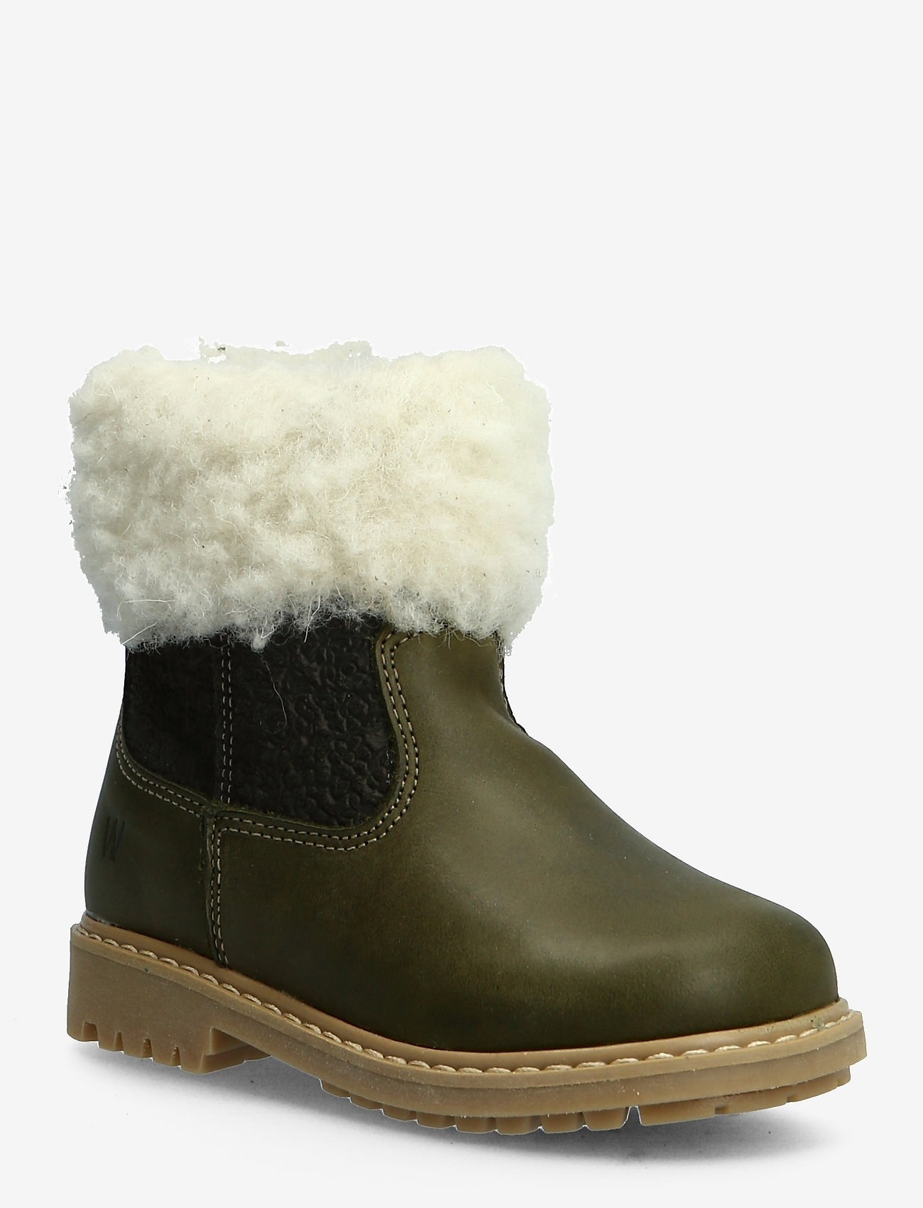 Wheat - Timian Wool Top Boot - kids - olive - 0
