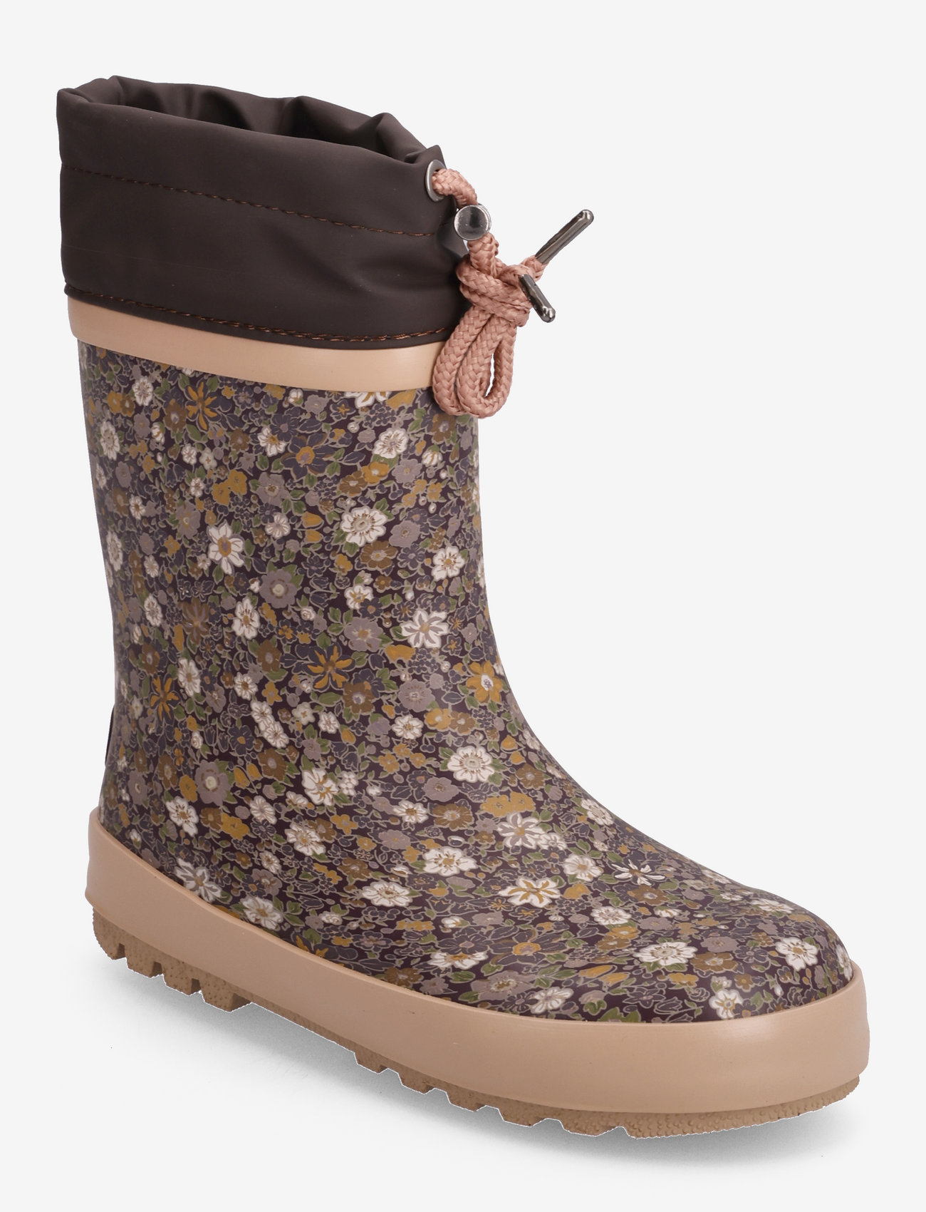 Wheat - Thermo Rubber Boot Print - eggplant flowers - 0