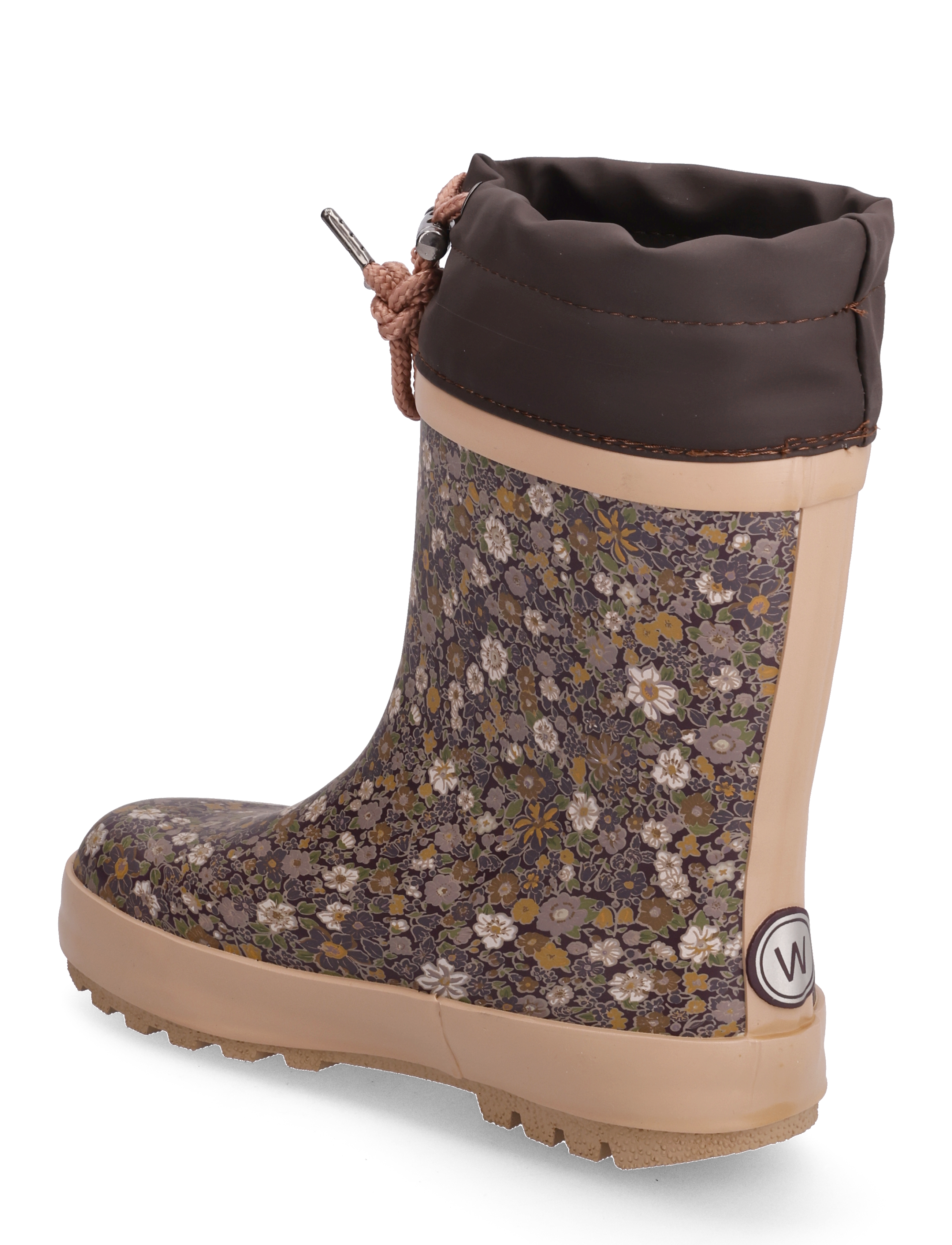 Wheat - Thermo Rubber Boot Print - eggplant flowers - 2