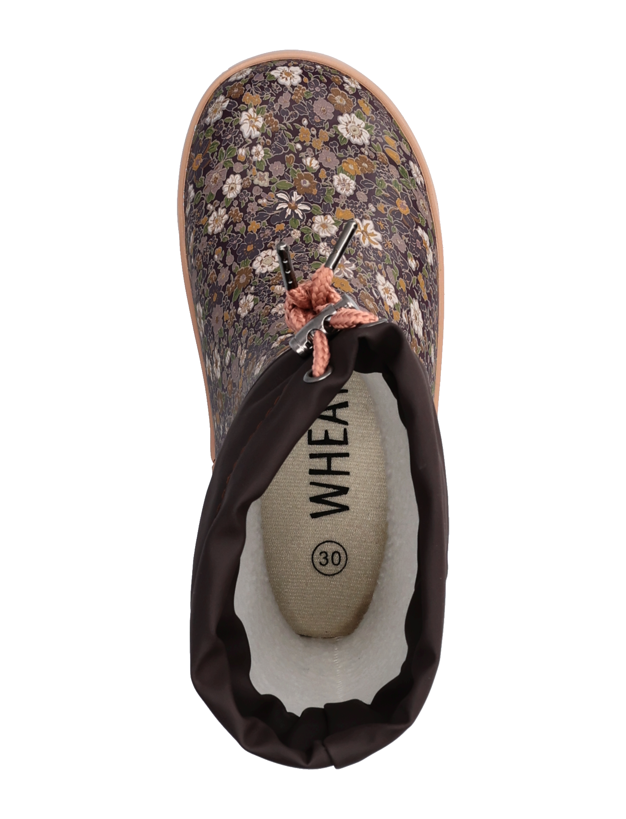 Wheat - Thermo Rubber Boot Print - eggplant flowers - 3