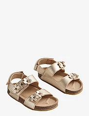 Wheat - Sandal Cork Open Toe Clare Flowers - birthday gifts - light gold - 0