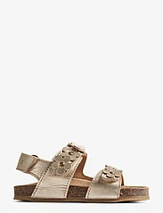 Wheat - Sandal Cork Open Toe Clare Flowers - birthday gifts - light gold - 2