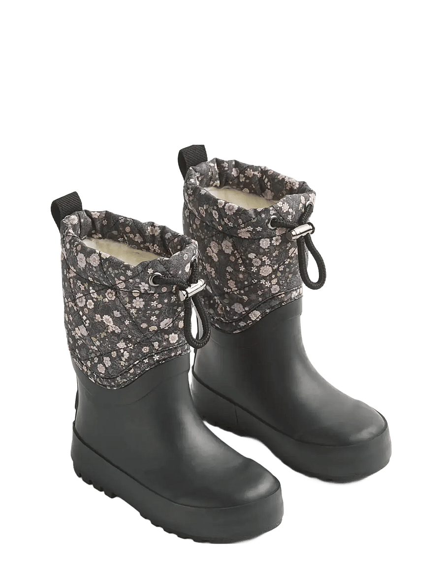 Wheat - Thermo Snowboot Drizzle - voodriga kummikud - black sea open flowers - 0