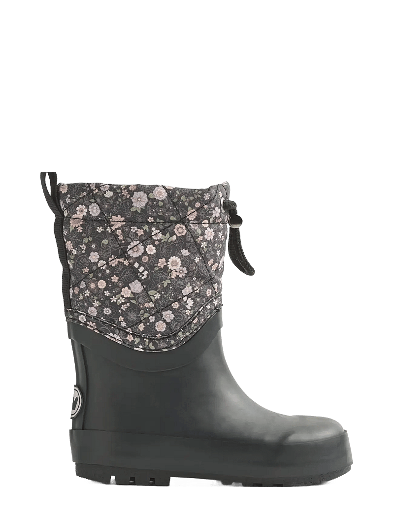 Wheat - Thermo Snowboot Drizzle - gummistøvler med for - black sea open flowers - 1
