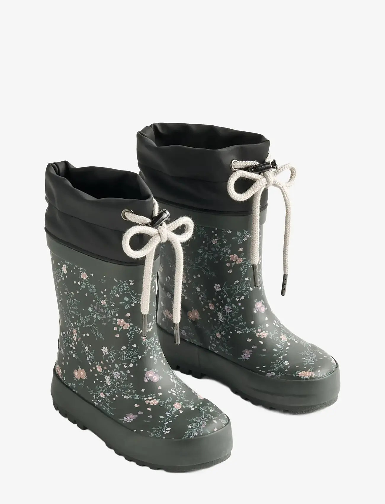 Wheat - Rubber Boot Thermo Print - gefütterte gummistiefel - forest lake checked flowers - 0