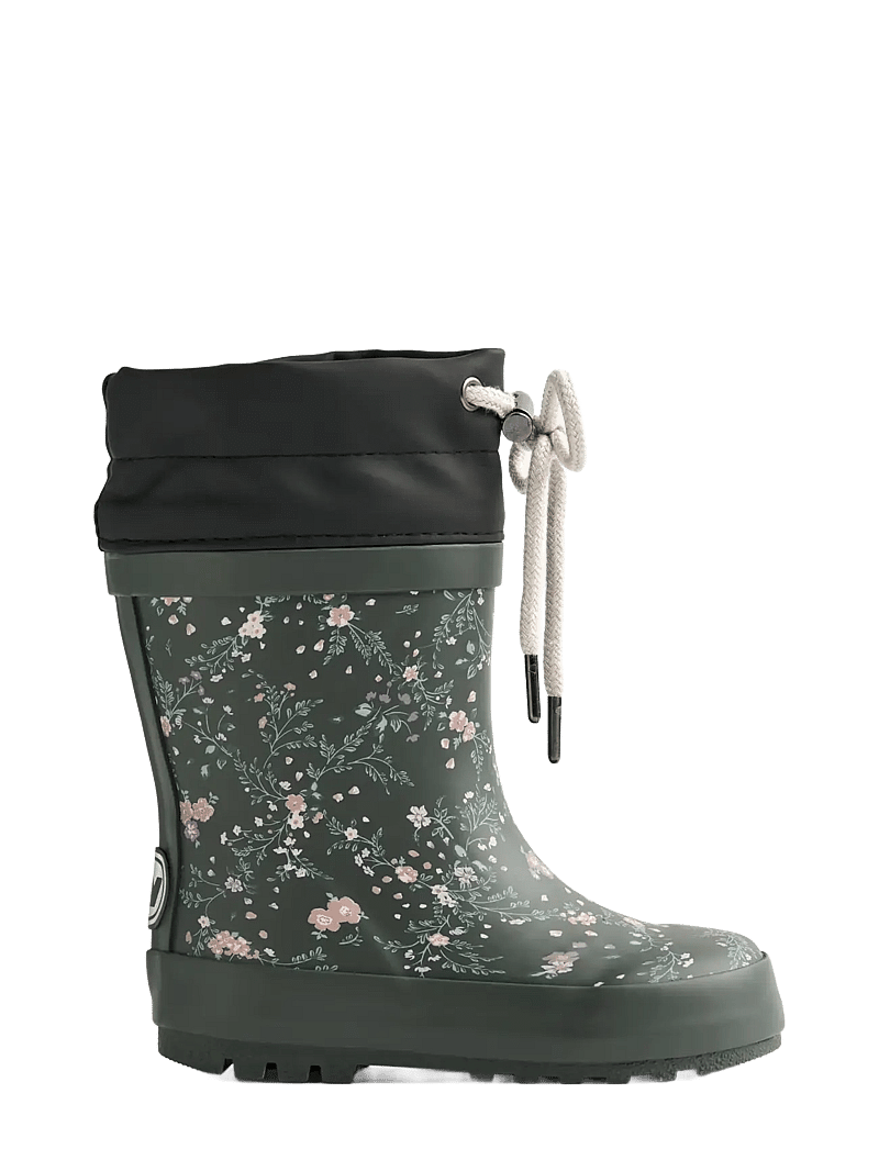 Wheat - Rubber Boot Thermo - gummistøvler med for - forest lake checked flowers - 1