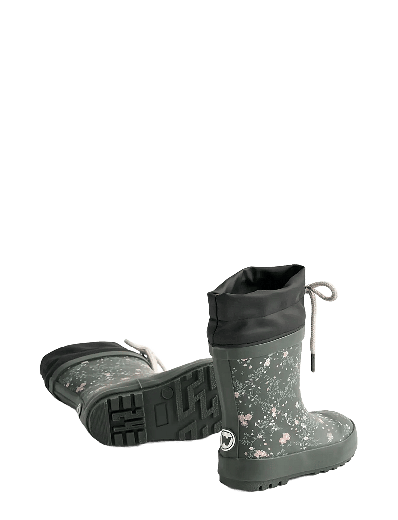 Wheat - Rubber Boot Thermo Print - talvikumisaappaat - forest lake checked flowers - 2