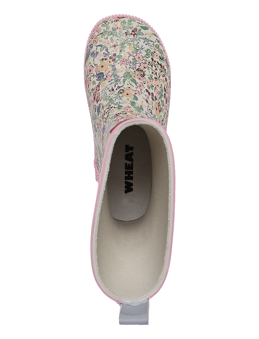Wheat - Rubber Boot Welly - cool sky flowers - 3