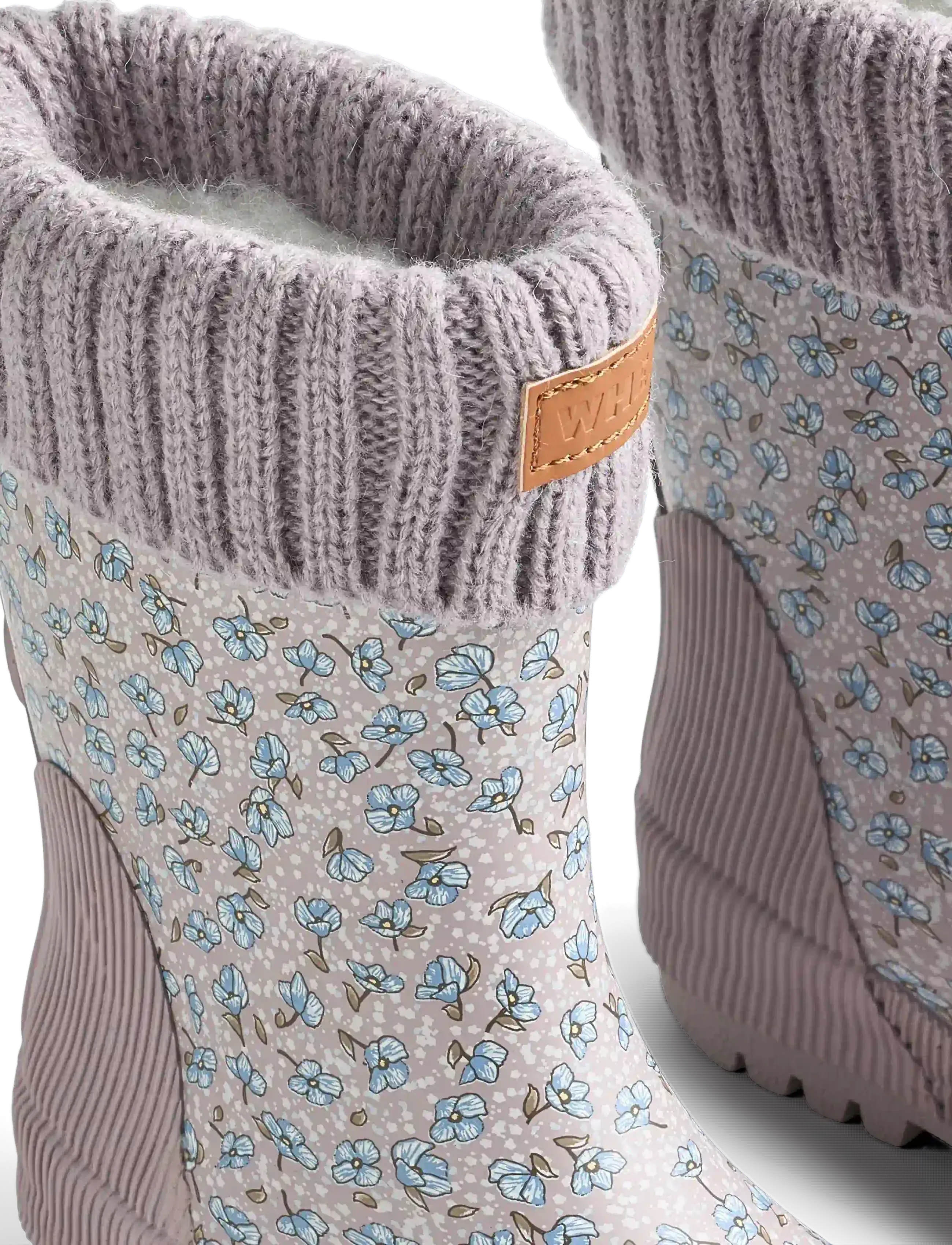 Wheat - Rubber Boot Thermo Wader - lilac blue flowers - 4