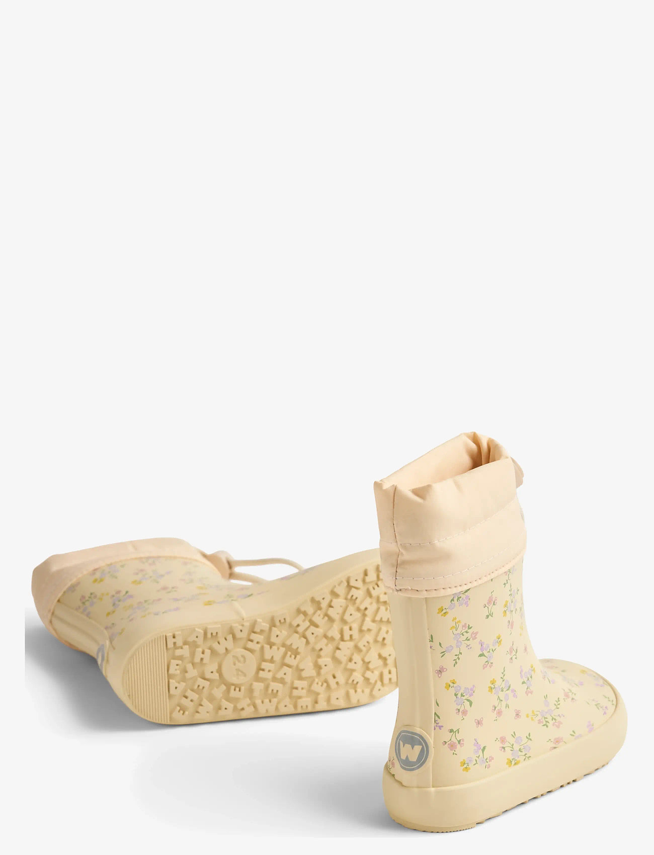 Wheat - Barefoot Rubber Boot Zerro - gummistøvler uden for - barely apricot flowers - 1