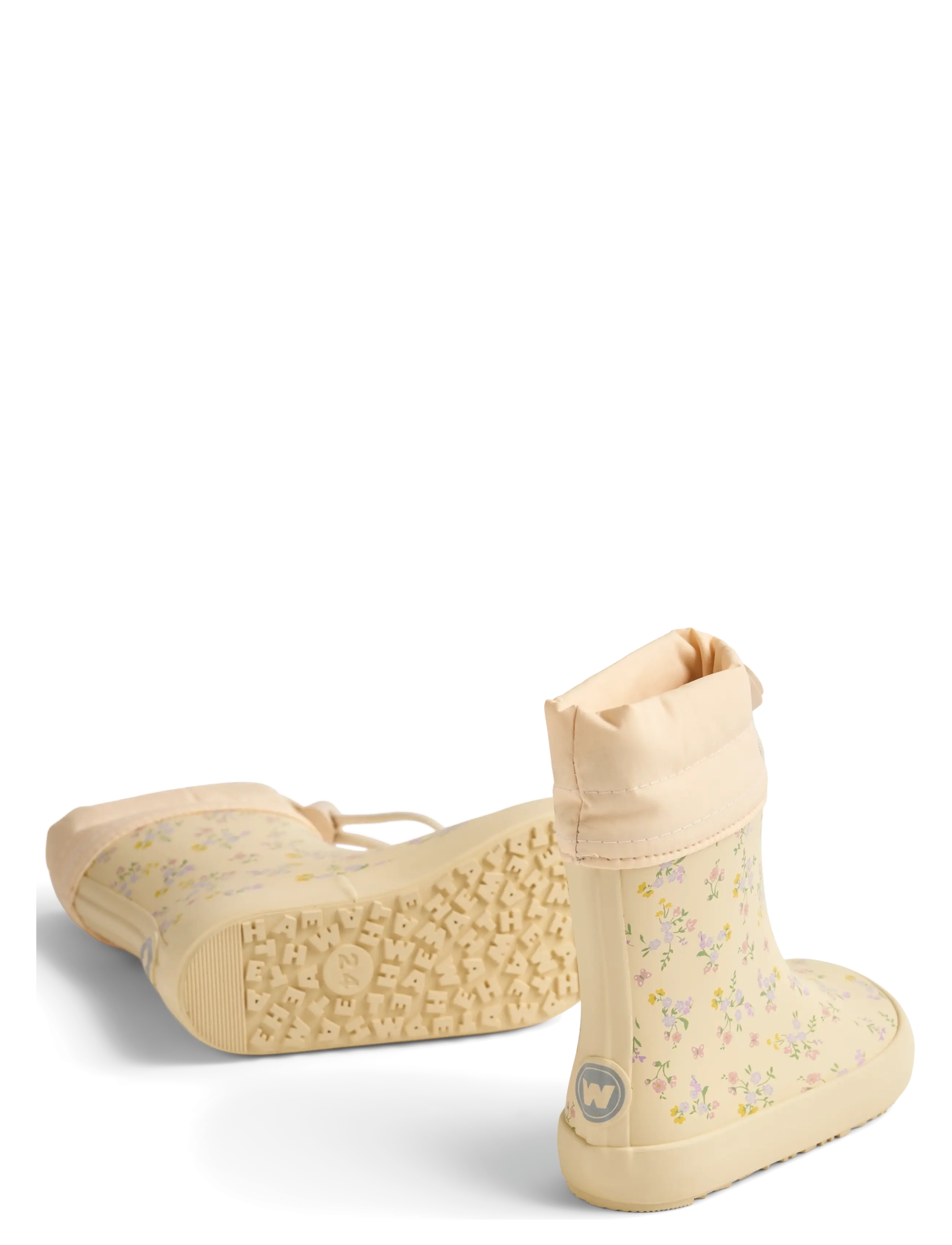 Wheat - Barefoot Rubber Boot Zerro - gummistøvler uden for - barely apricot flowers - 1