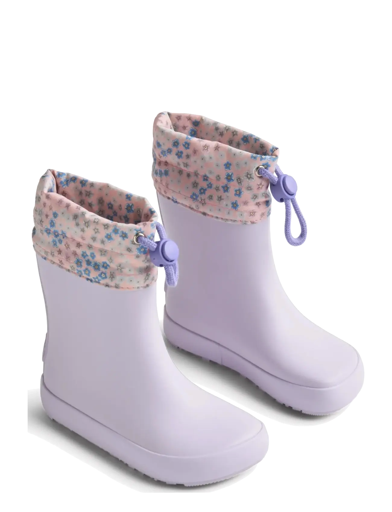 Wheat Barefoot Rubber Boot Zerro - Schuhe - POWDER BLUE FLOWERS / purple