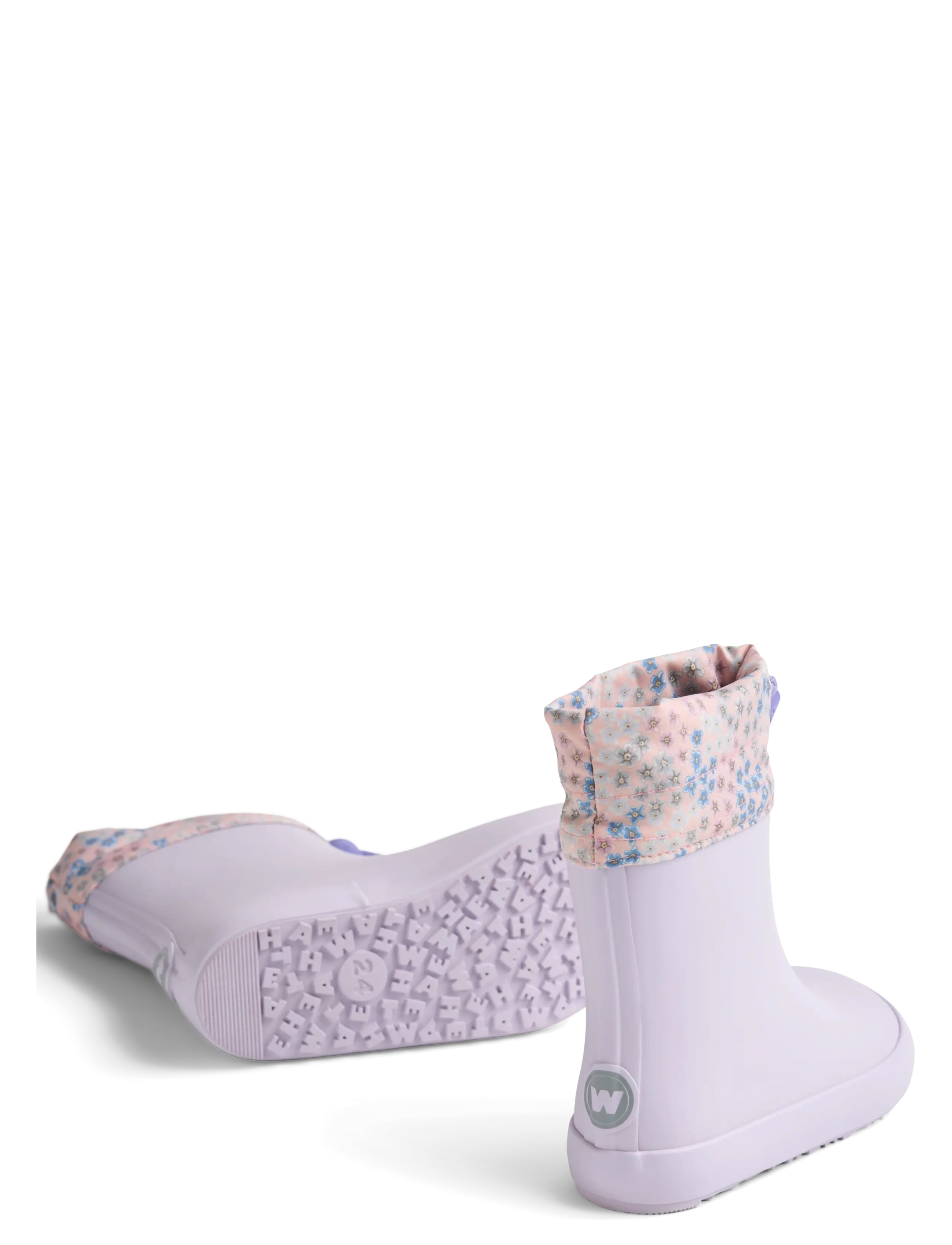 Wheat - Barefoot Rubber Boot Zerro - gummistøvler uden for - powder blue flowers - 1