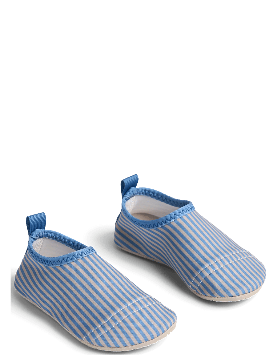 Wheat - Swimshoe Dolphin - blue swim stripe - 0