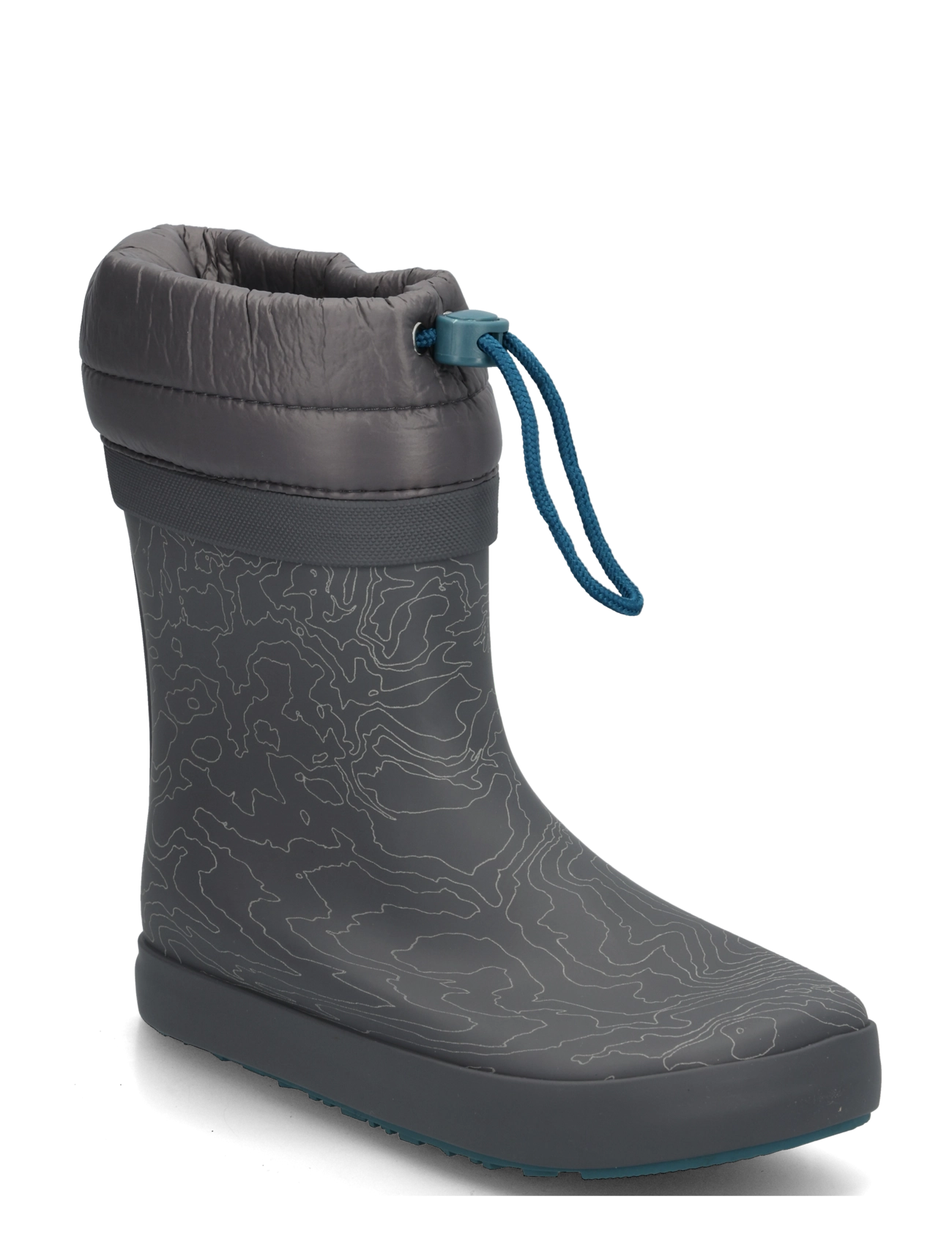 Wheat Thermo Barefoot Rubber Boot Arden - Hohe Gummistiefel - DARK REFLECTIVE MAP / grey