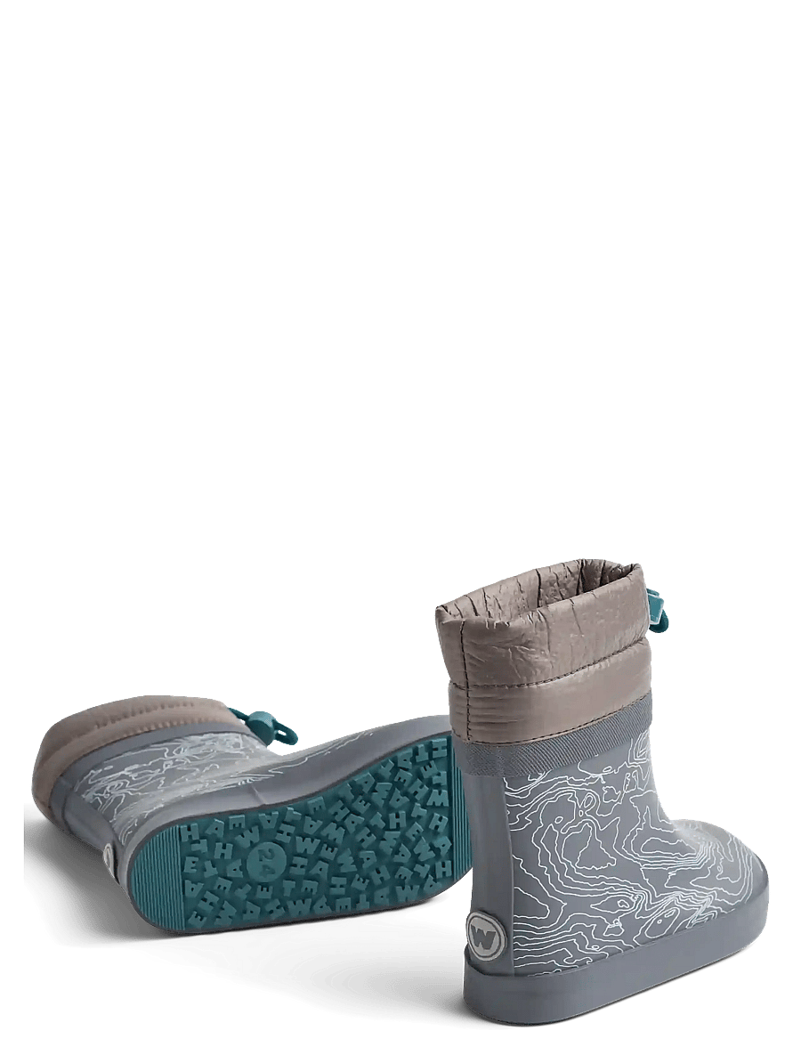 Wheat - Thermo Barefoot Rubber Boot Arden - voodriga kummikud - dark reflective map - 1