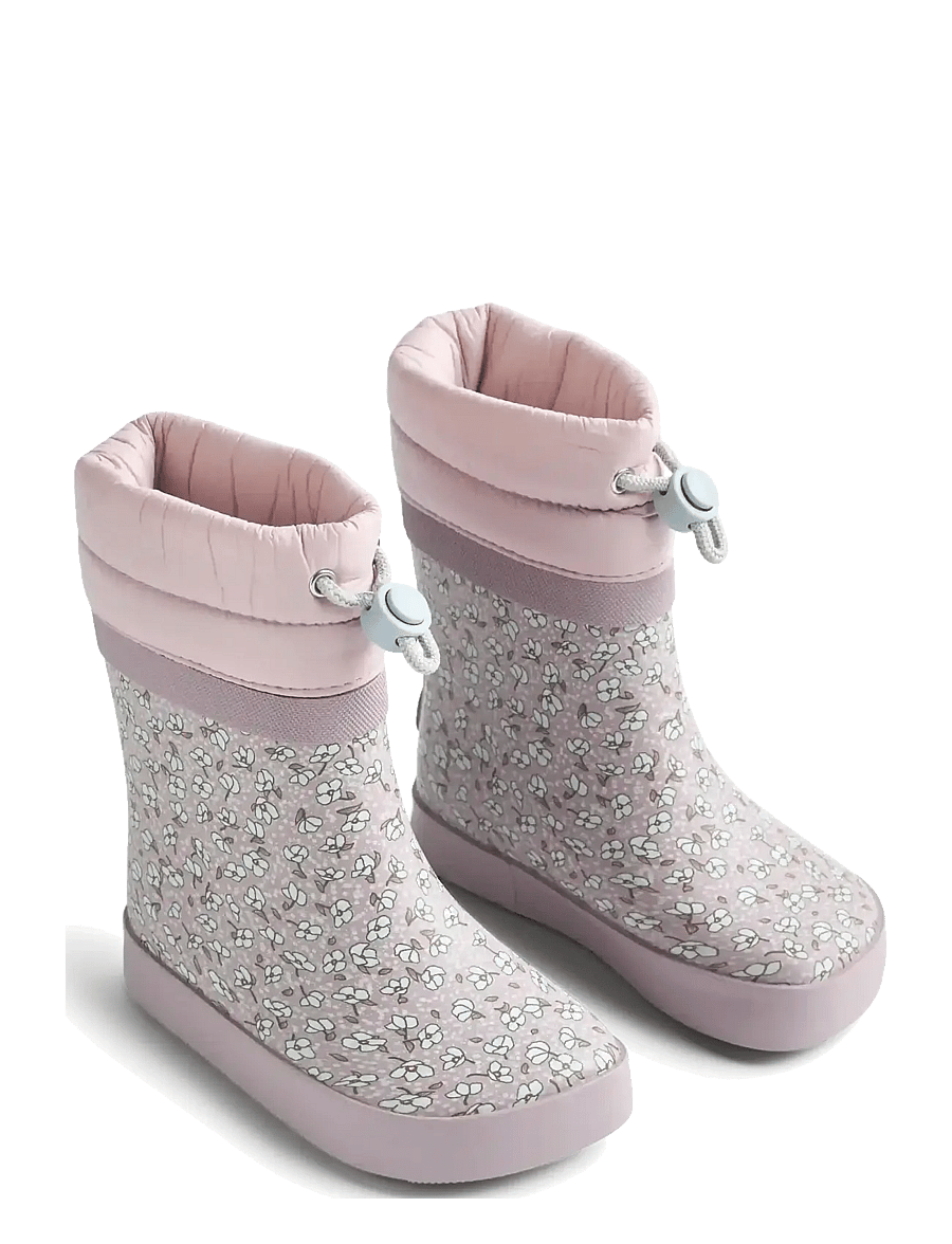 Wheat - Thermo Barefoot Rubber Boot Arden - gefütterte gummistiefel - lilac blue flowers - 0