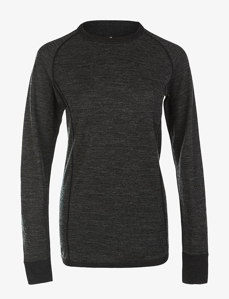 Whistler - Brandi W Merino Wool Baselayer Top - underställströjor - dark grey melange - 1