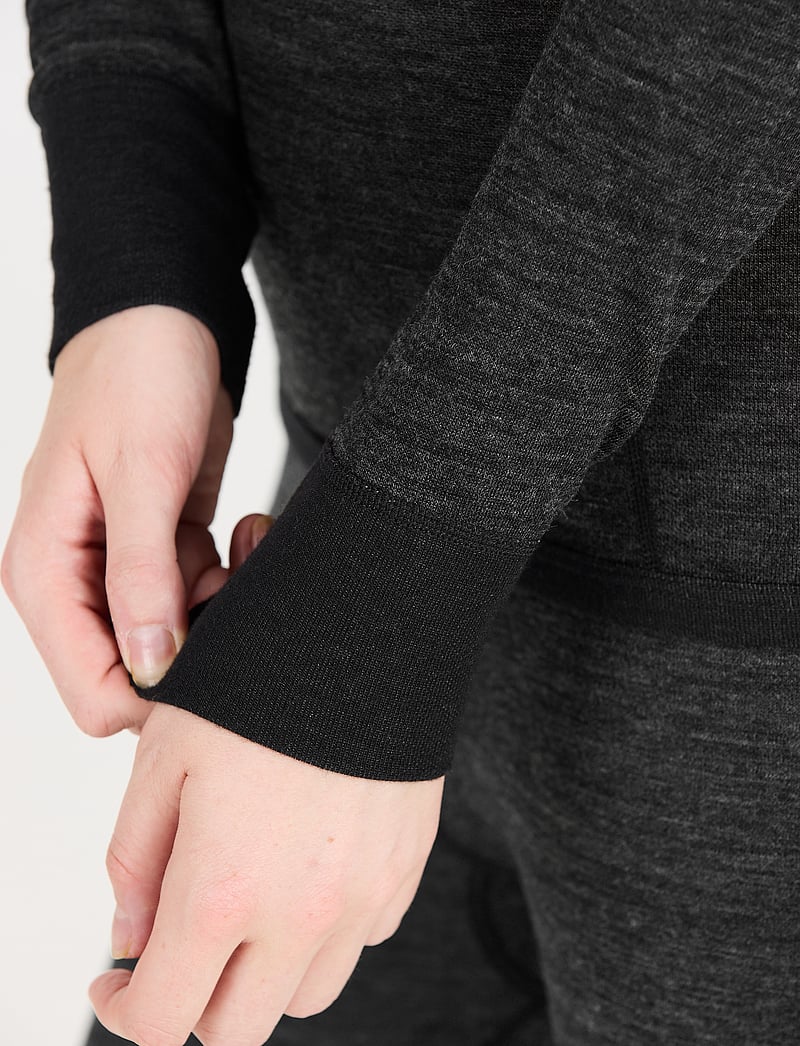 Whistler - Brandi W Merino Wool Baselayer Top - underställströjor - dark grey melange - 4