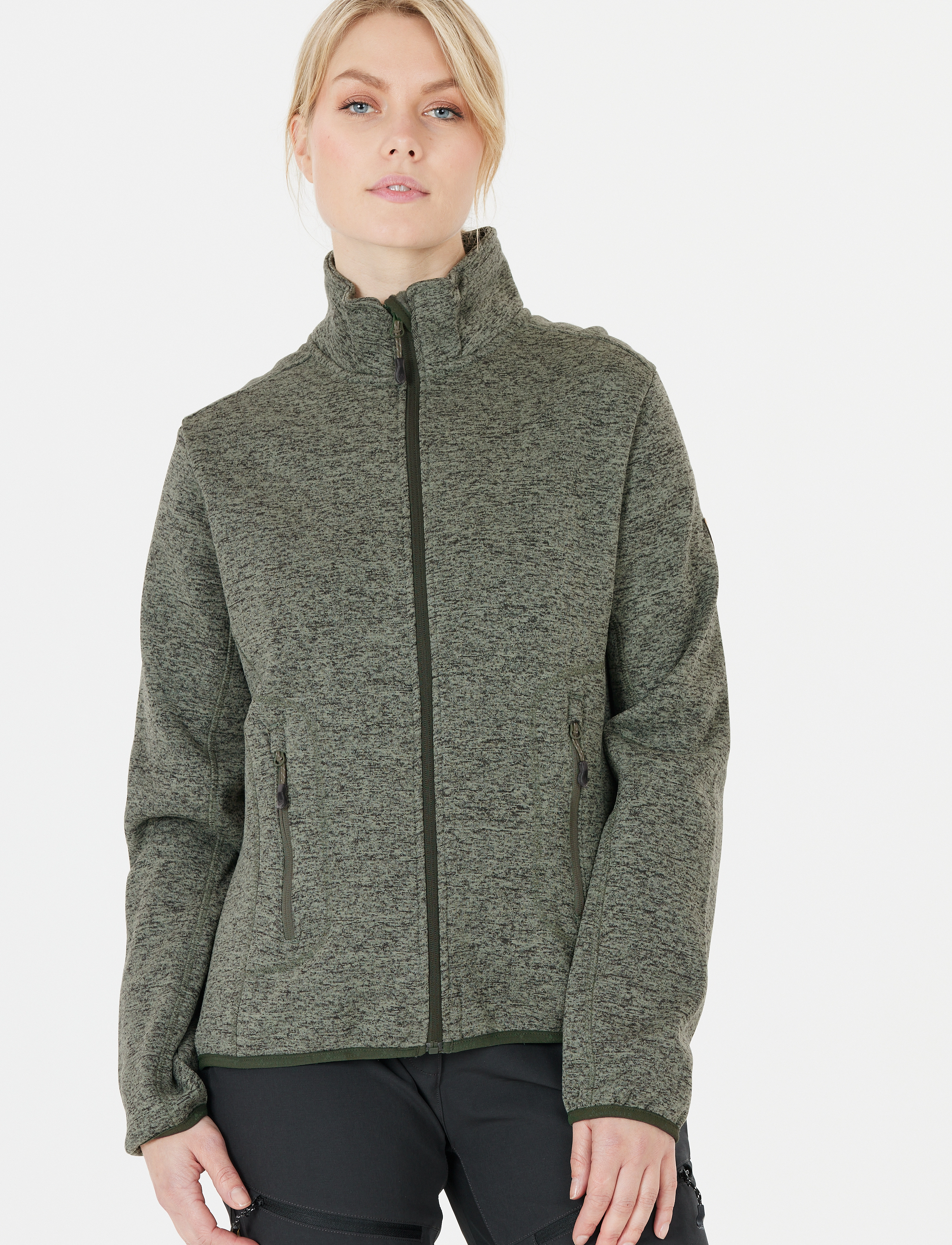 Whistler - Samani W Melange Fleece Jacket - góry - agave green - 0