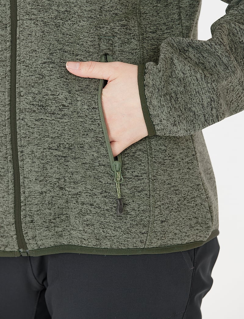 Whistler - Samani W Melange Fleece Jacket - fleece & midlayer - agave green - 5
