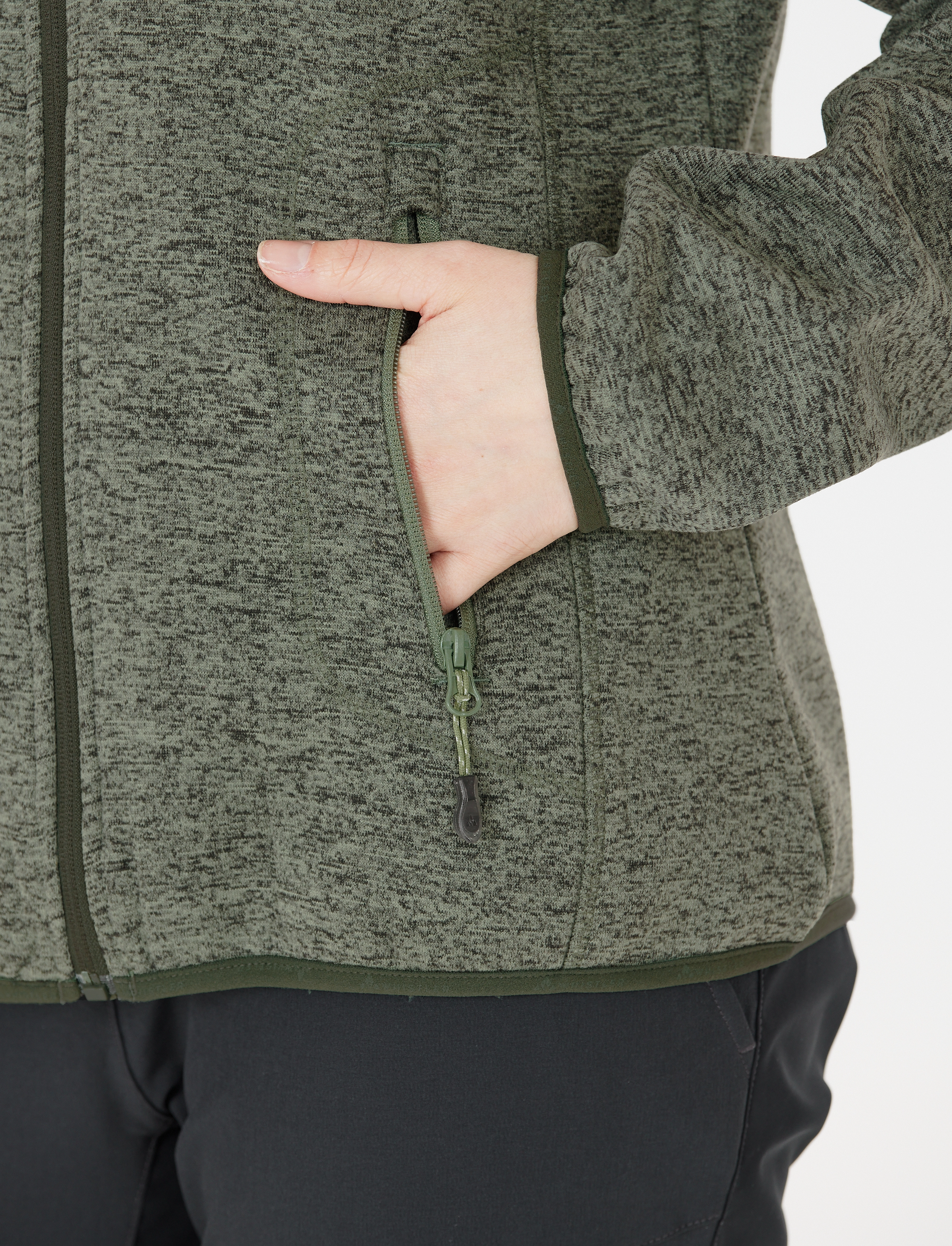 Whistler - Samani W Melange Fleece Jacket - góry - agave green - 5