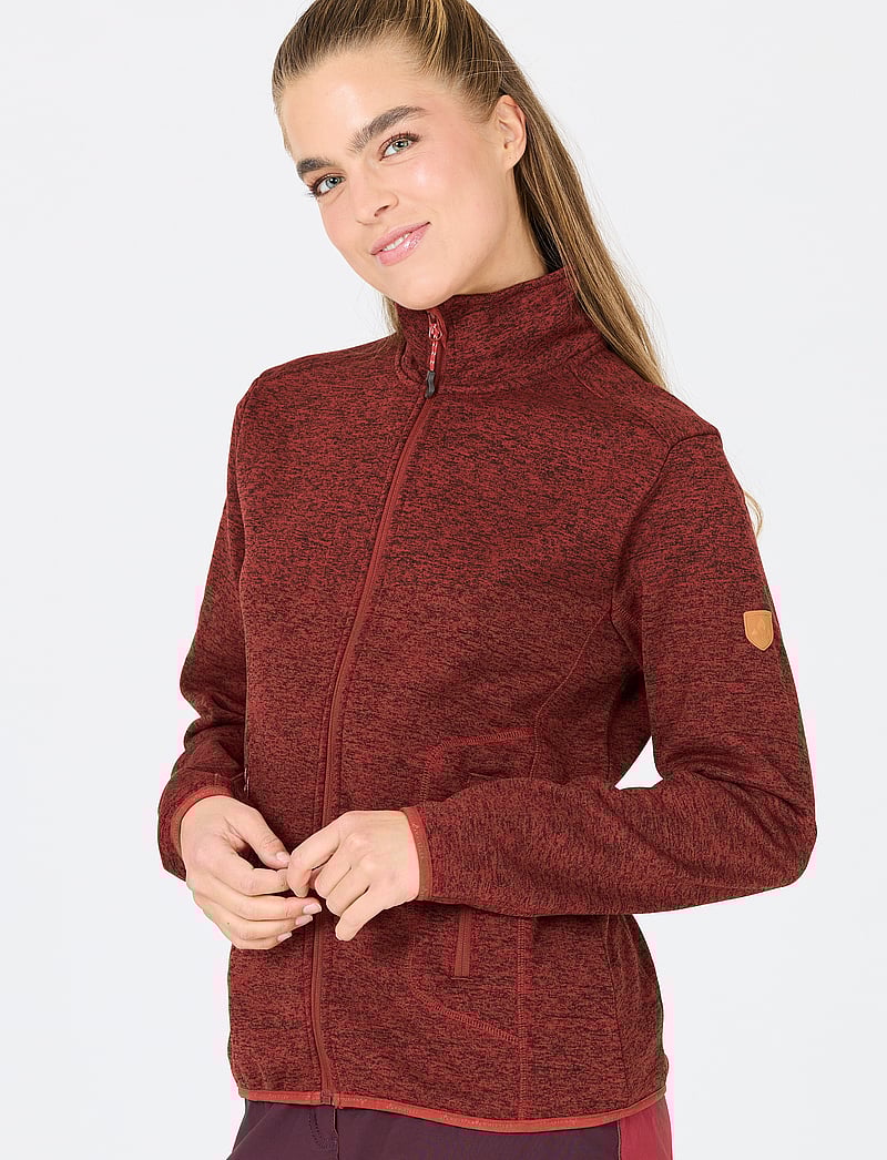 Whistler - Samani W Melange Fleece Jacket - fleece & midlayer - red pear - 0