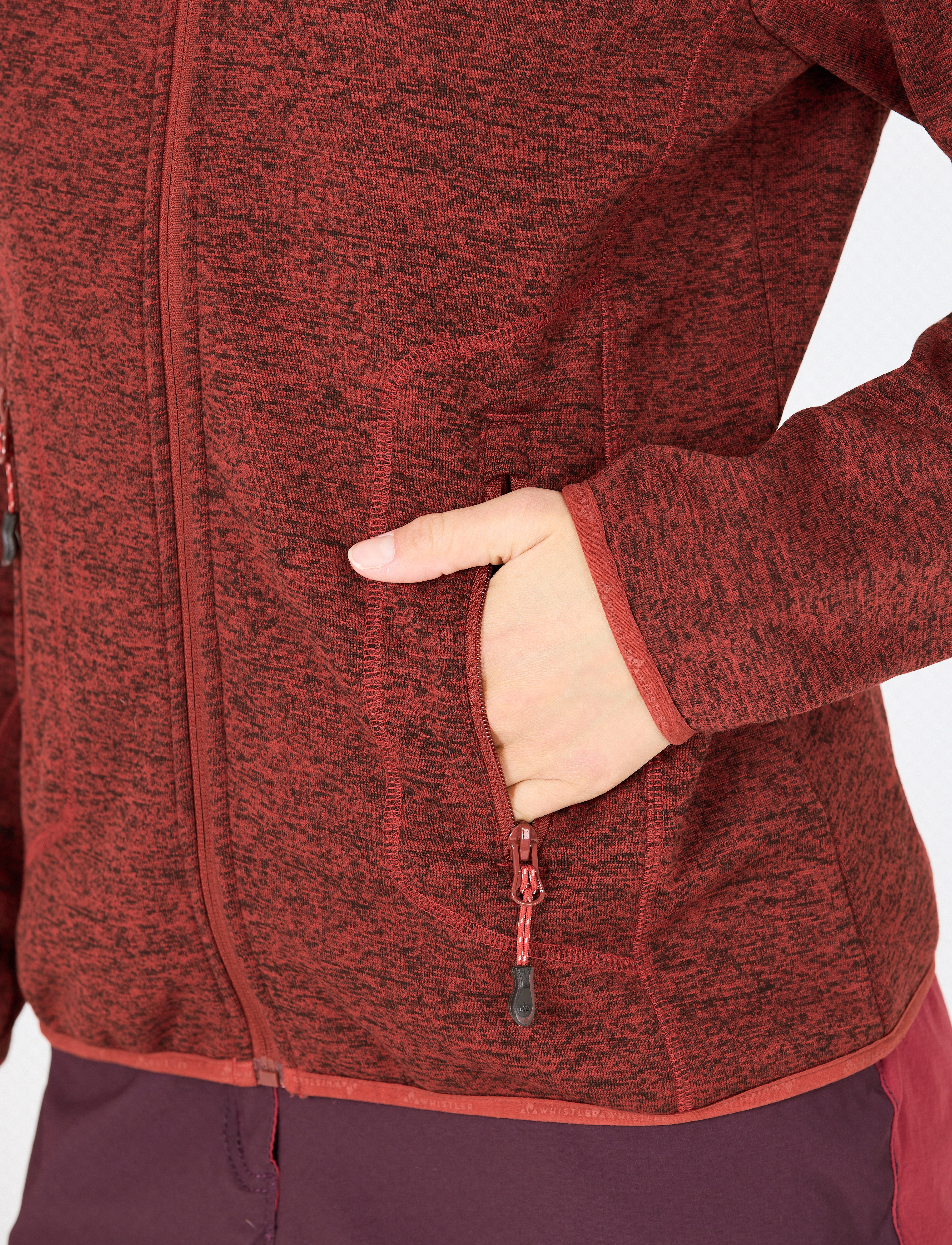 Whistler - Samani W Melange Fleece Jacket - hauts - red pear - 4