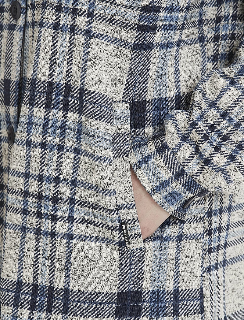 Whistler - Milly W Checked Fleece Shirt - navy blazer - 5