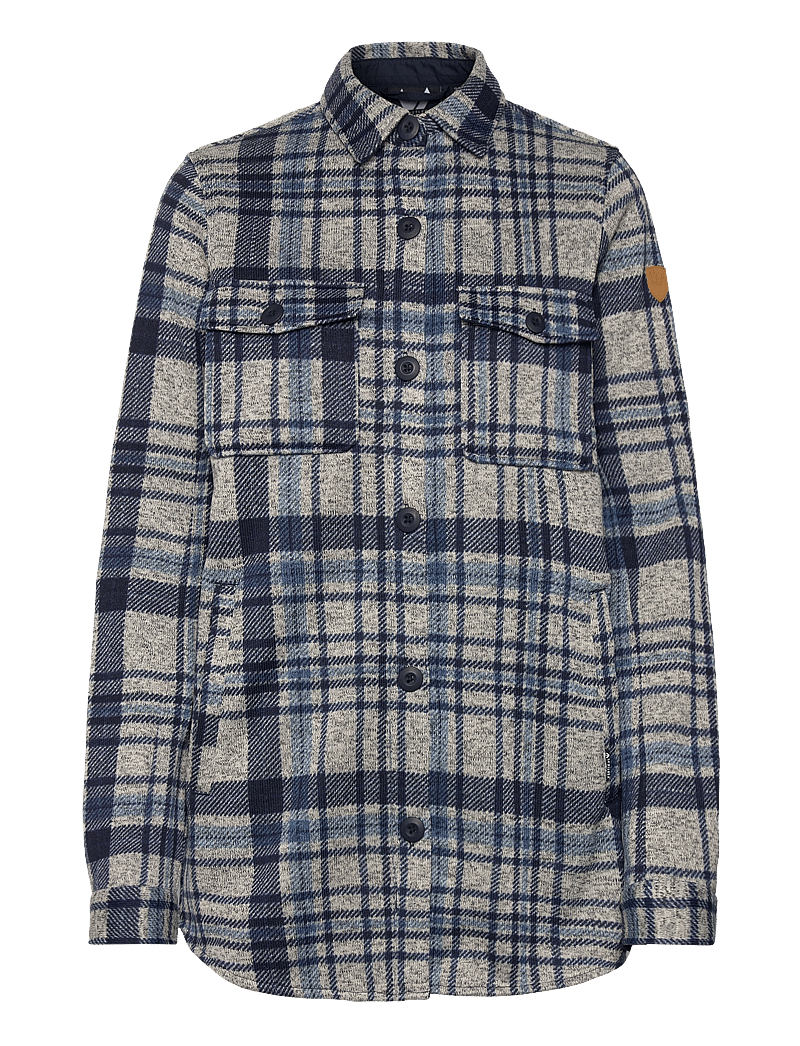 Whistler - Milly W Checked Fleece Shirt - krekli - navy blazer - 1