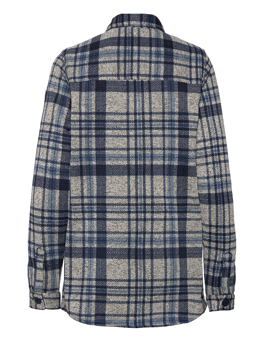 Whistler - Milly W Checked Fleece Shirt - skjortor - navy blazer - 2