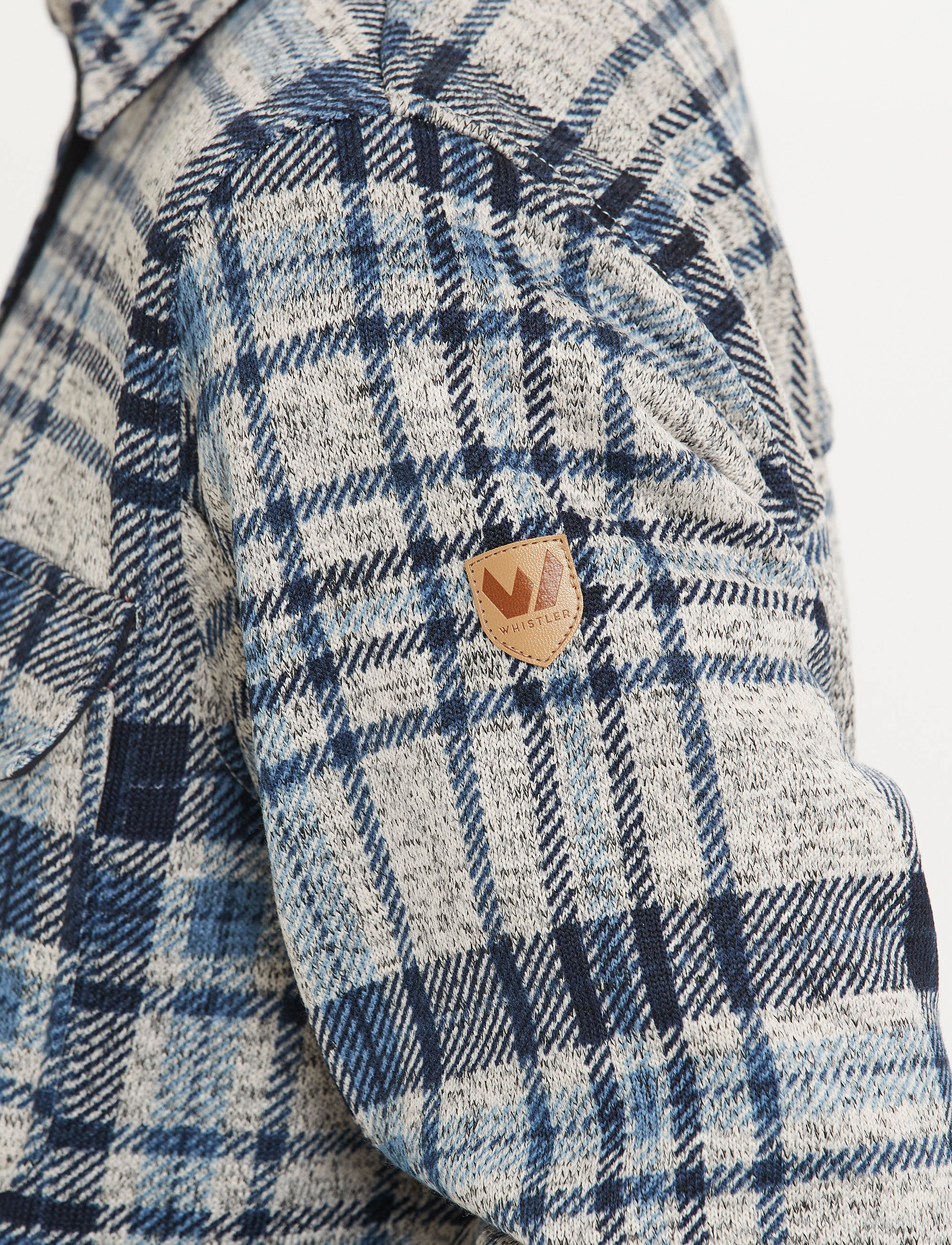 Whistler - Milly W Checked Fleece Shirt - skjortor - navy blazer - 4