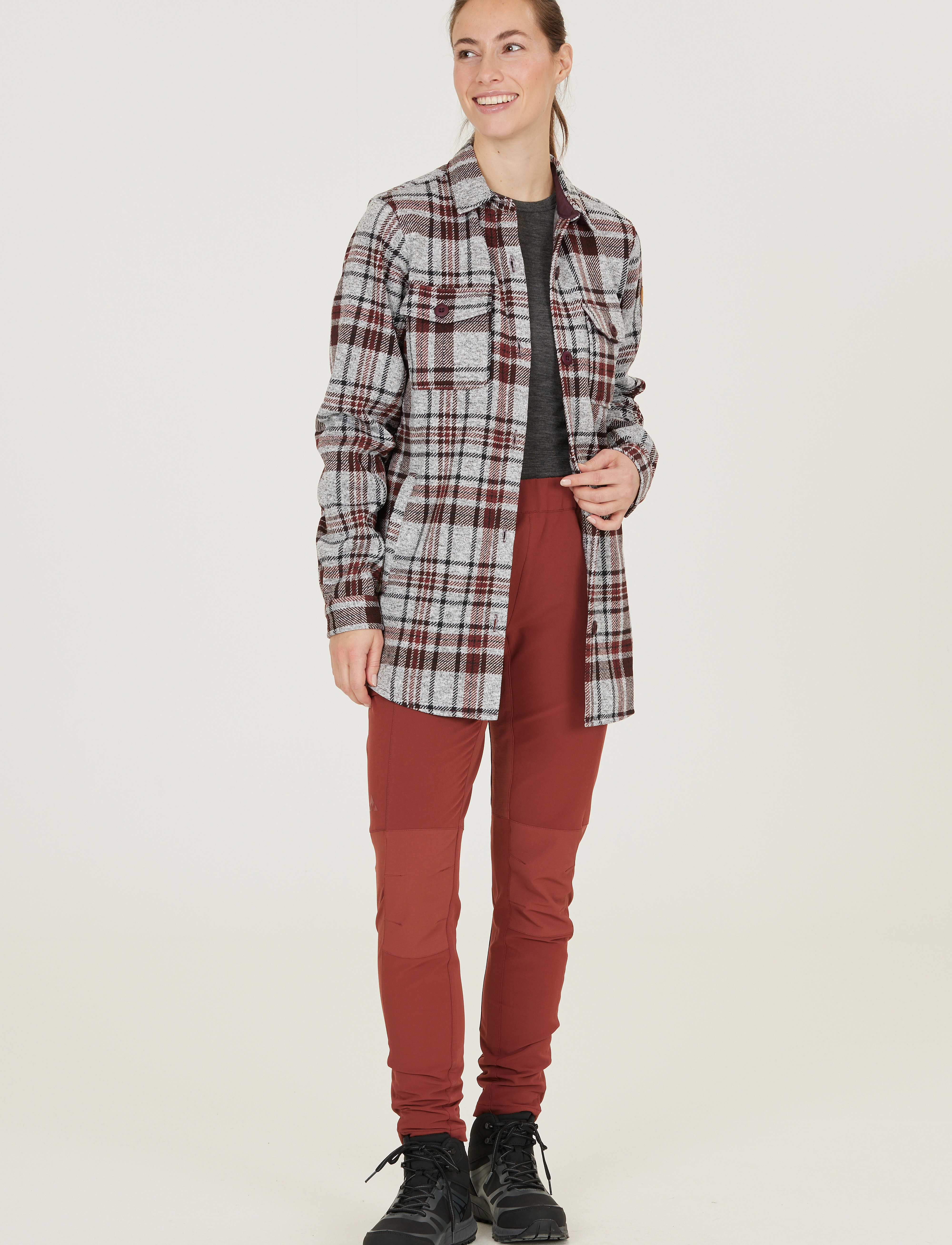 Whistler - Milly W Checked Fleece Shirt - skjorter - sable - 5